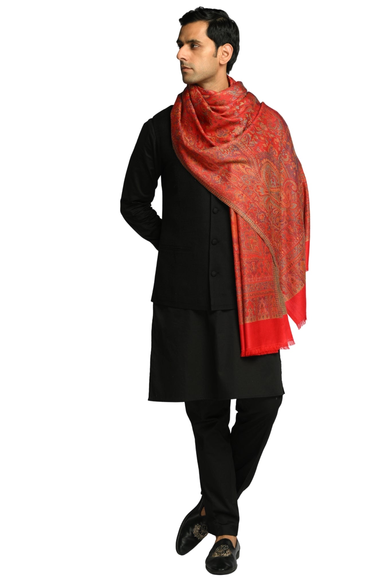 Taroob Faux Pashmina Antique Jamawar Stole