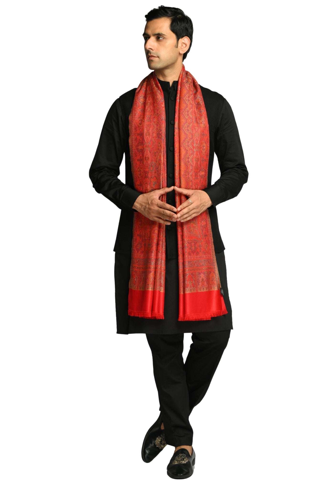 Taroob Faux Pashmina Antique Jamawar Stole