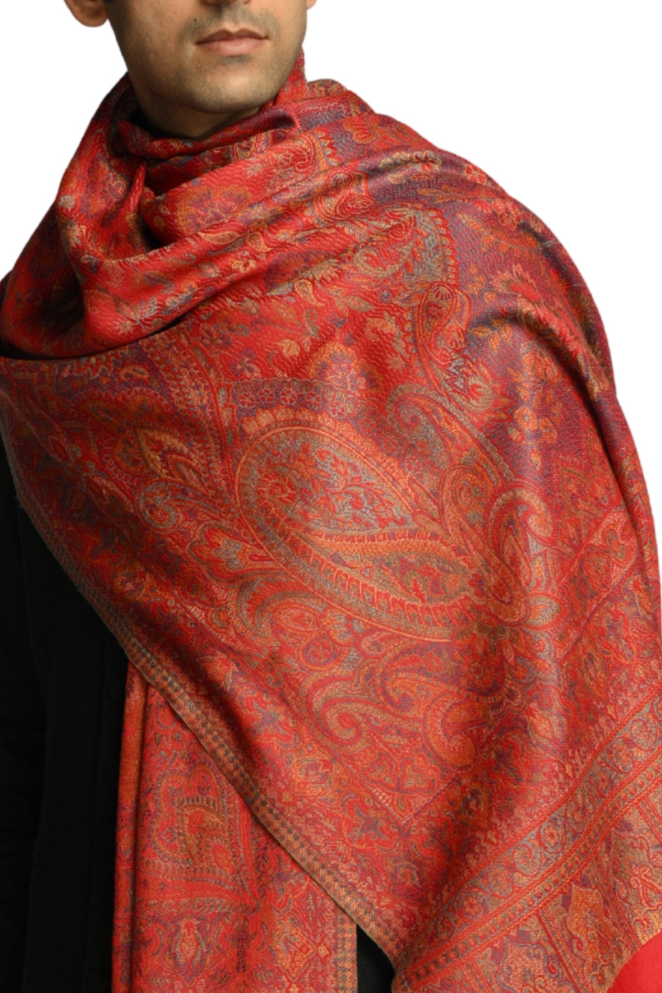 Taroob Faux Pashmina Antique Jamawar Stole