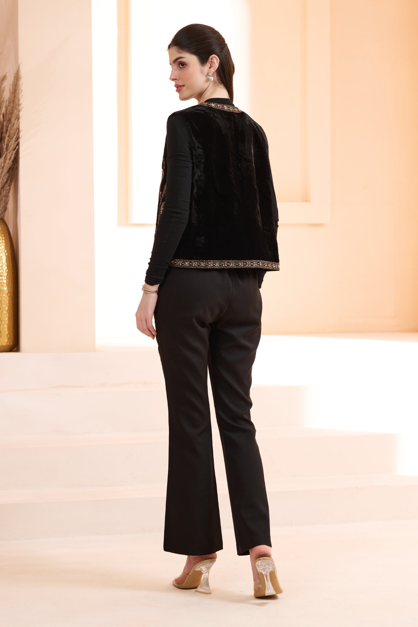 Taroob Zardozi Velvet Embellished Vest