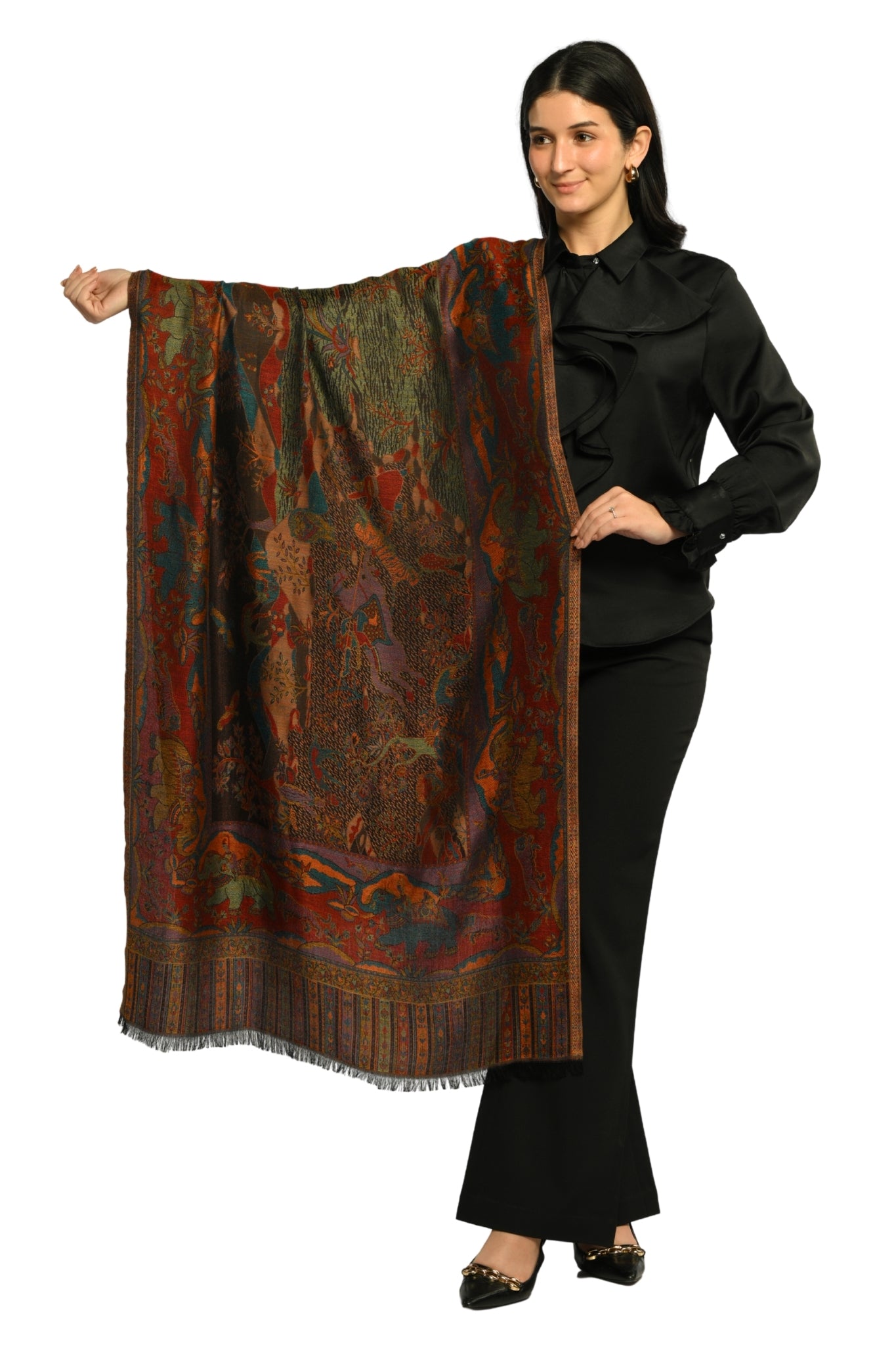 Taroob Royal Shikar-dar Silk Jamawar Stole