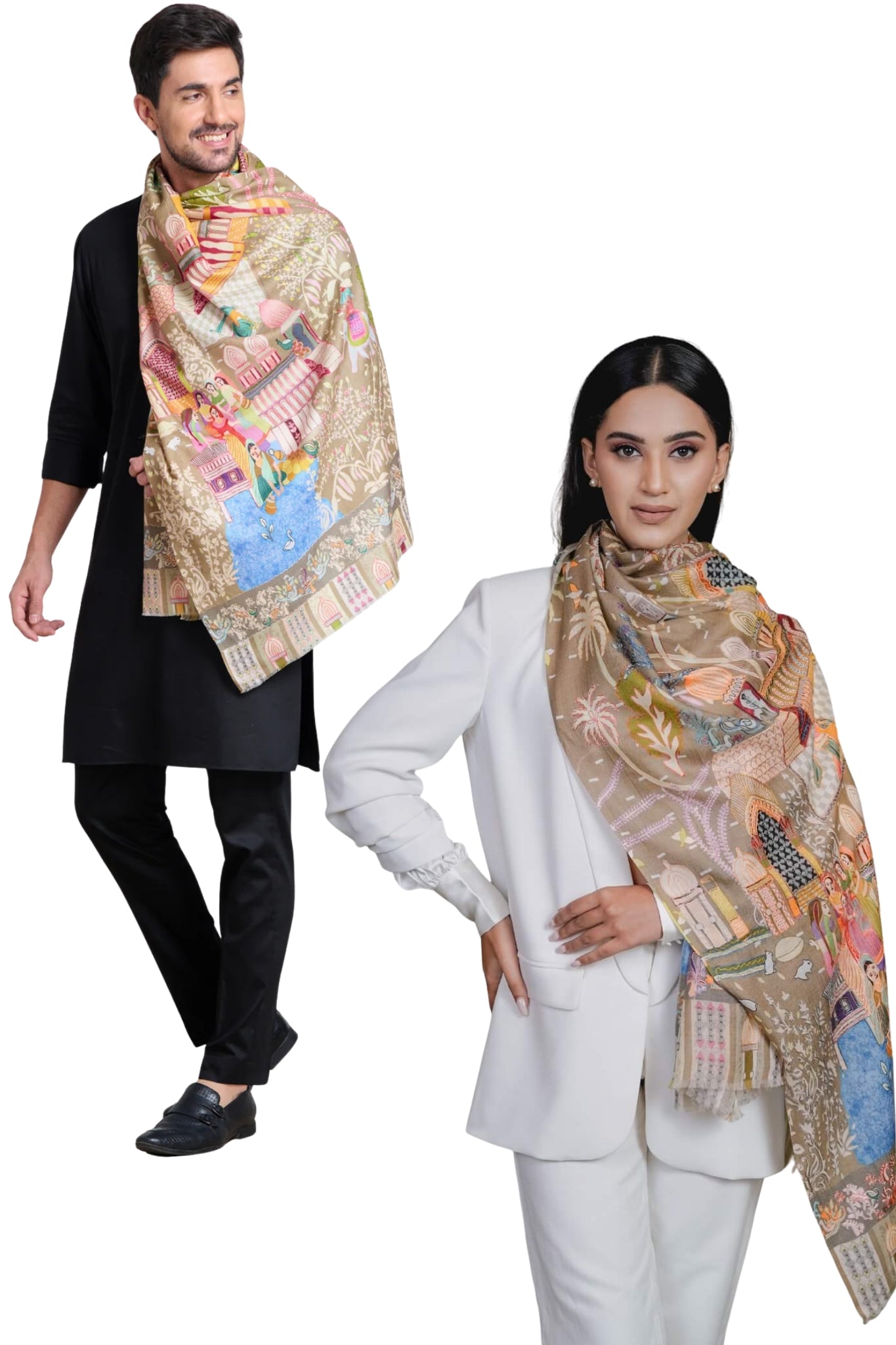 Taroob Gift Set of Exclusive Kalamkari Stole for Him or Her ( Unisex Stole )