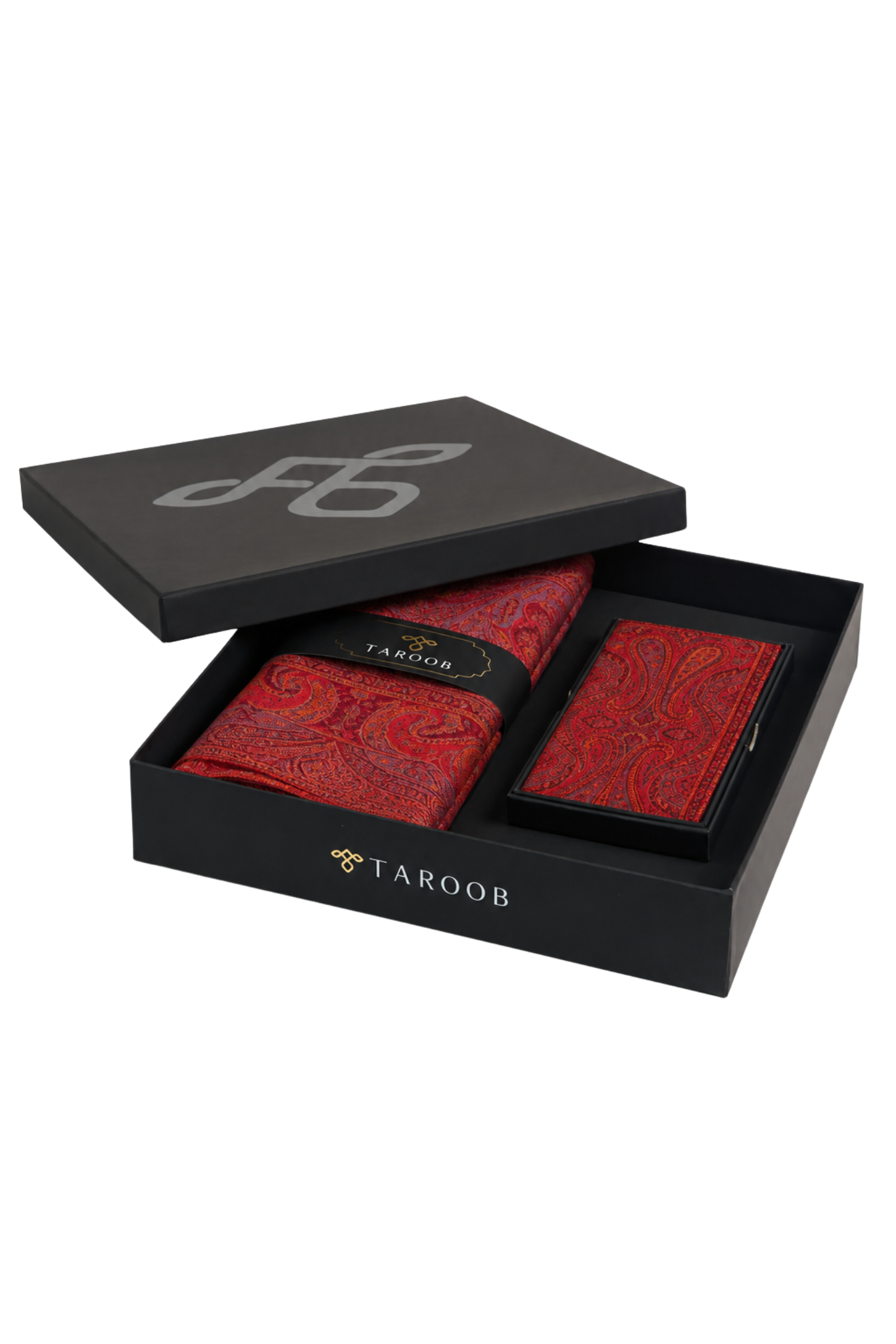 Taroob Gift Set of Silk Jamawar Stole & Pocket Square