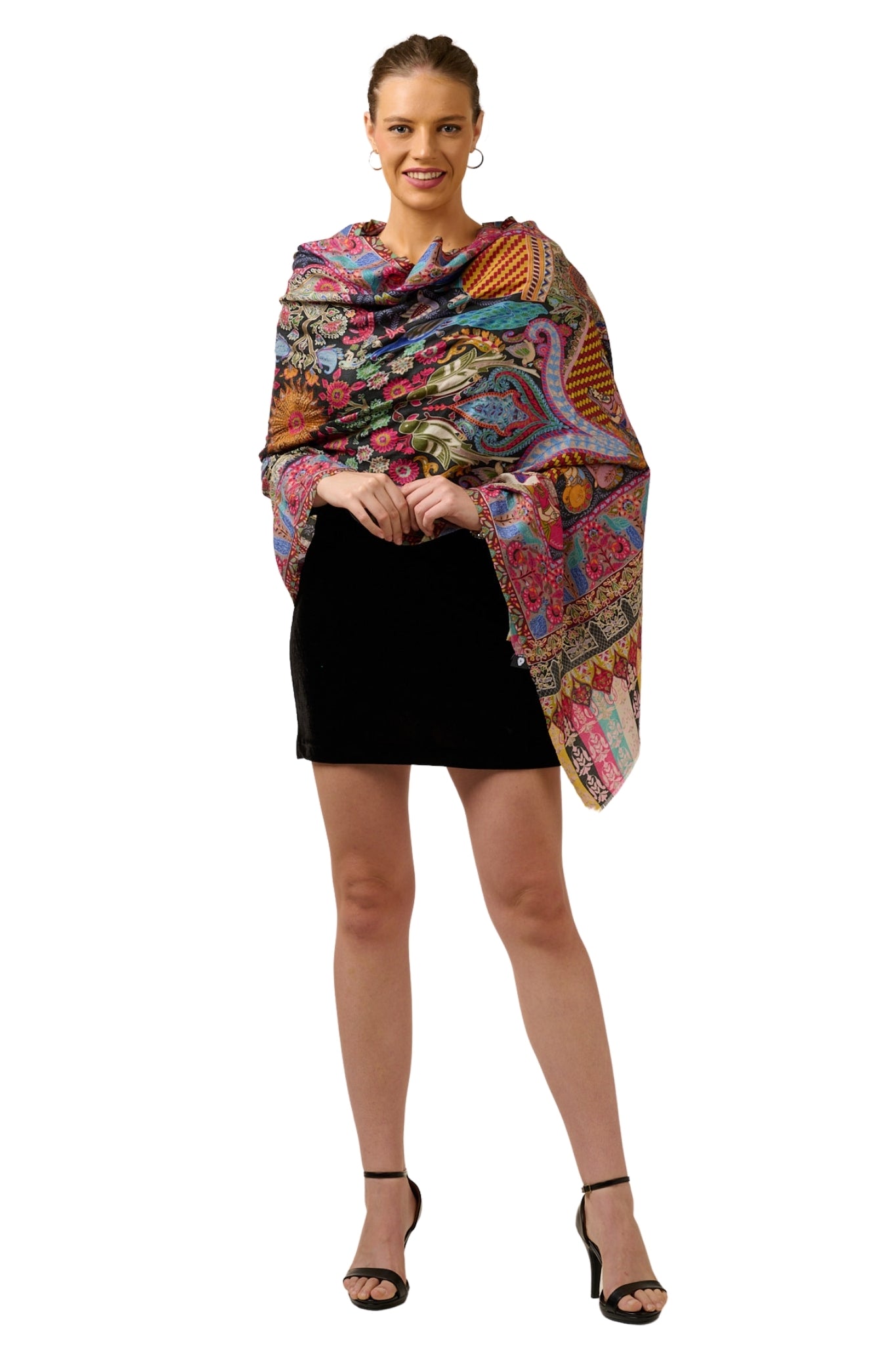 Taroob Royal Raj-Darbar Fine Wool Kalamkari Stole