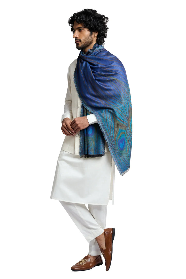 Taroob Gift Set of Unisex Mor Pankh Stole for Him or Her