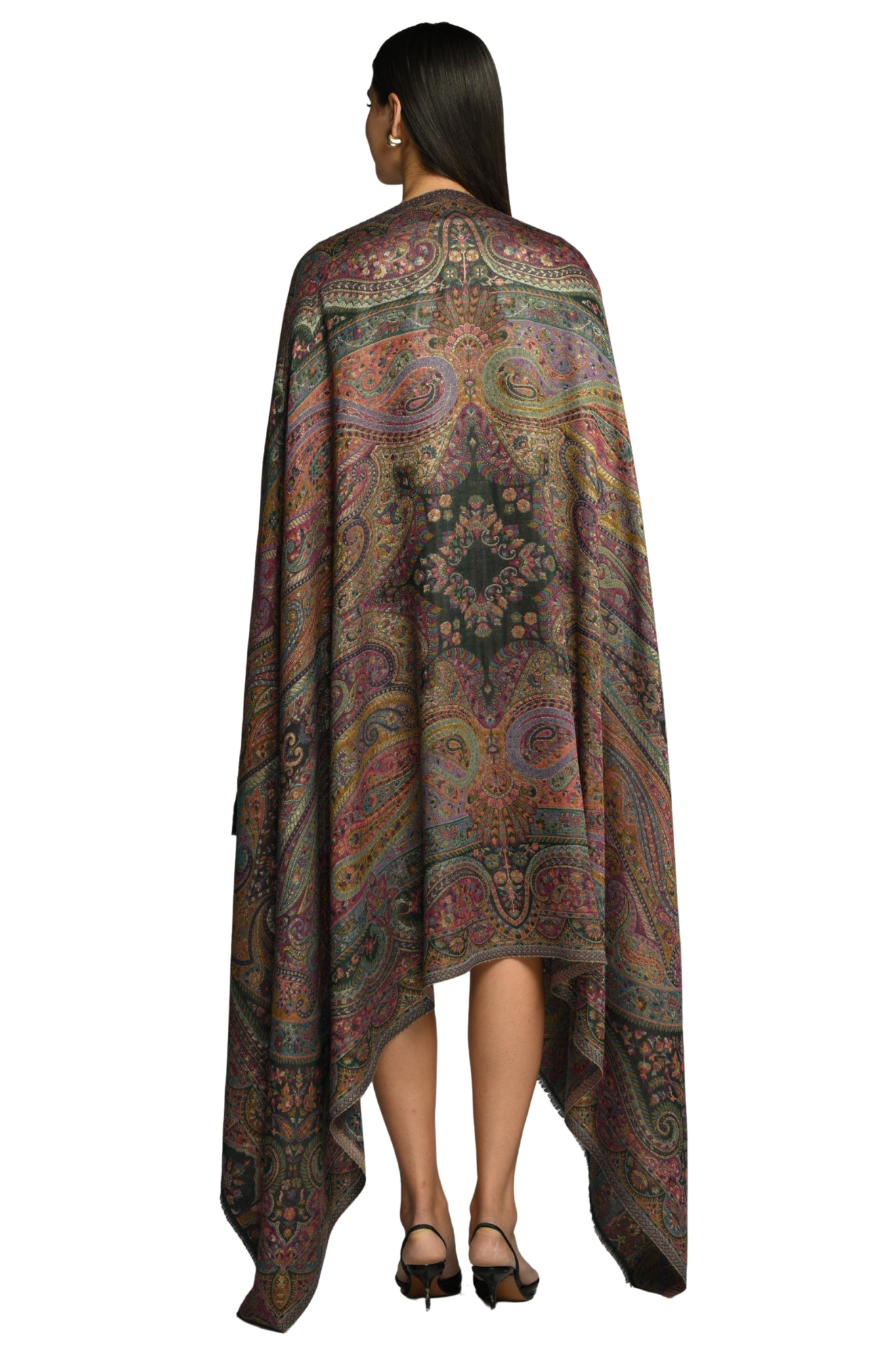 Taroob Vintage Paisley Resham Shawl