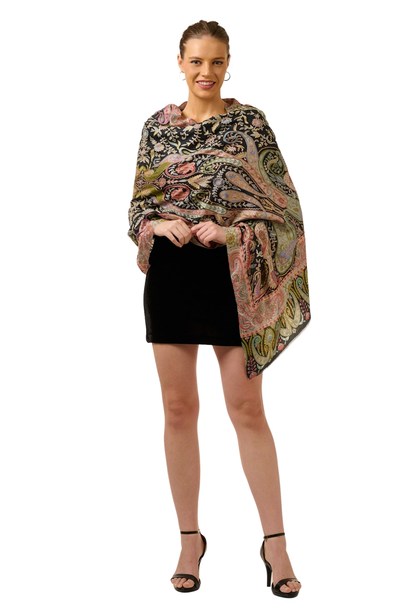 Taroob Urban Paisley Wool Kalamkari Stole
