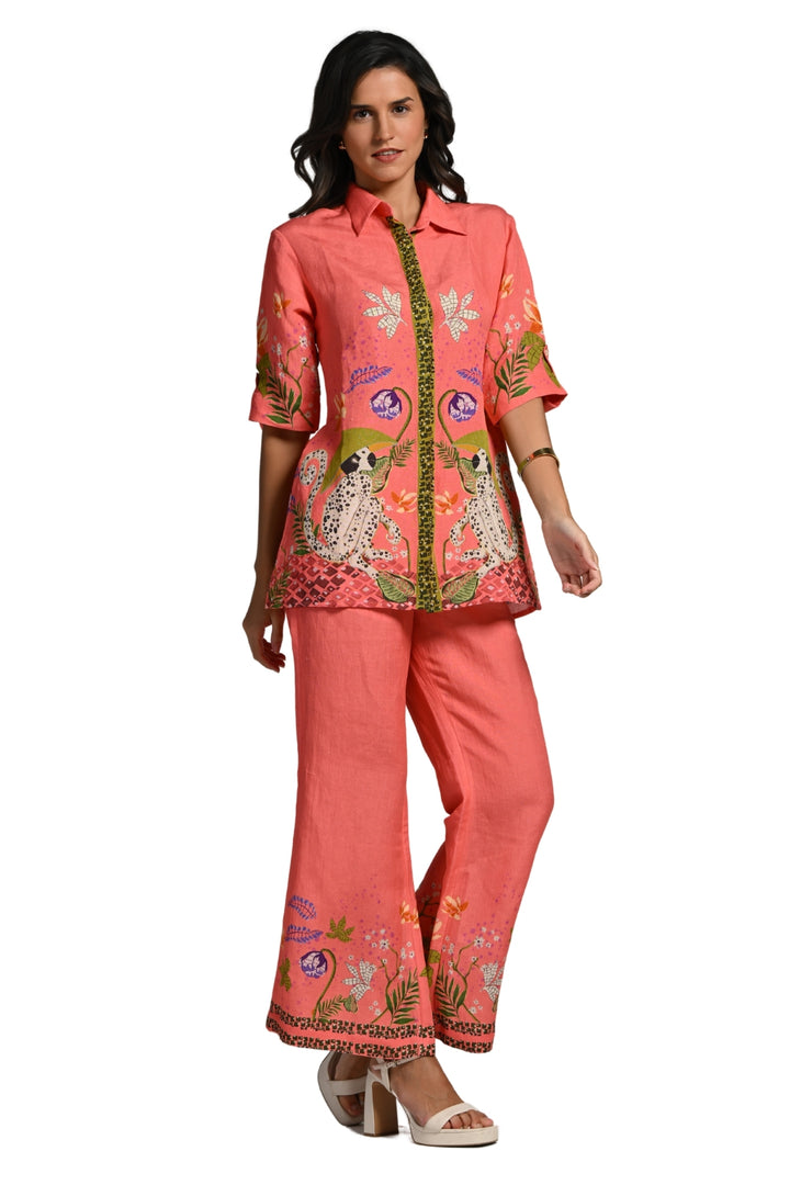 Taroob Monkey Pop Linen Coord Set