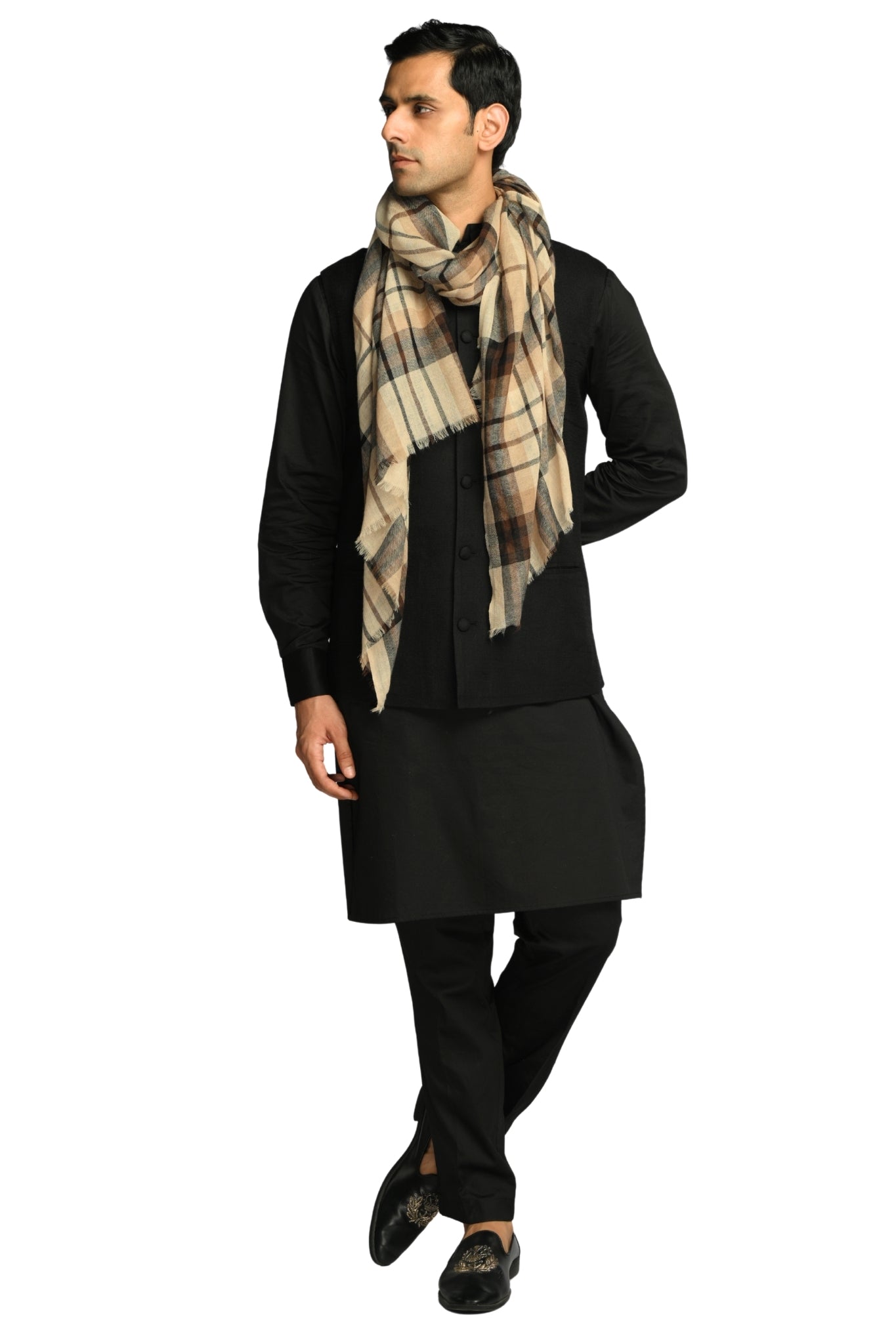 Taroob Soft Grid Merino Wool Scarf