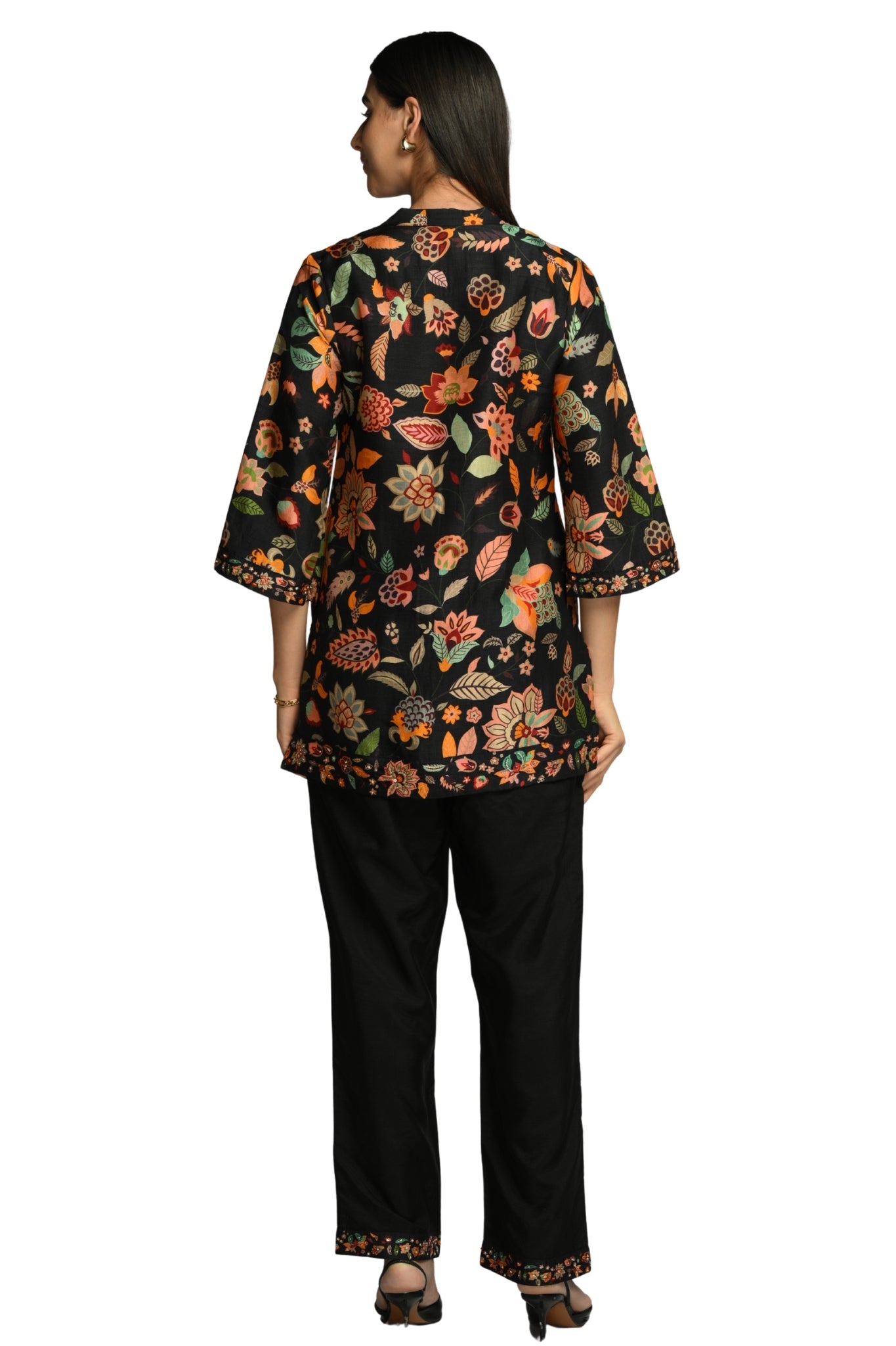Taroob Floral Printed Co-ord Set with Embroidery Highlights