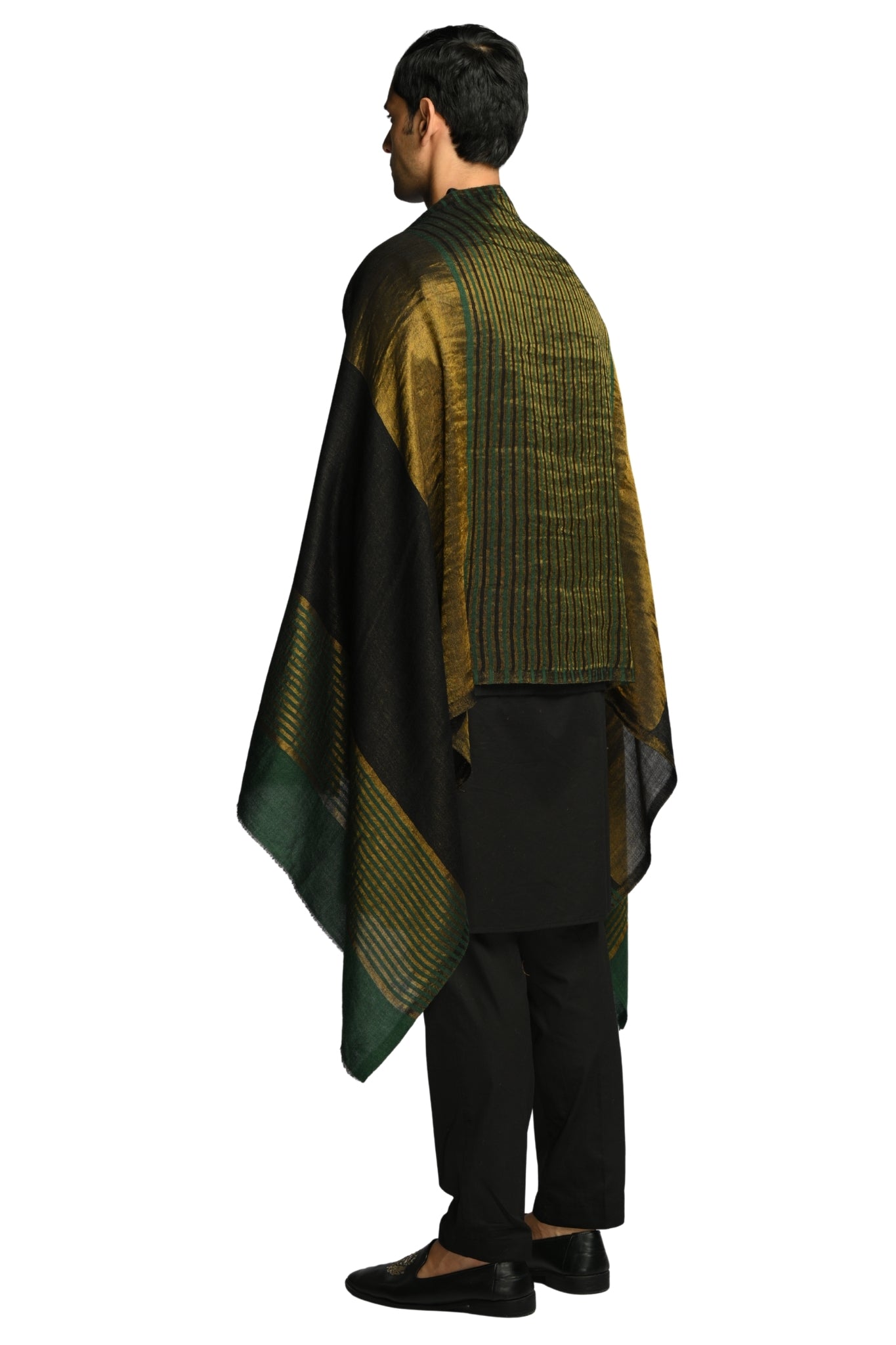 Taroob Fine Wool Antique Gold Striper Stole