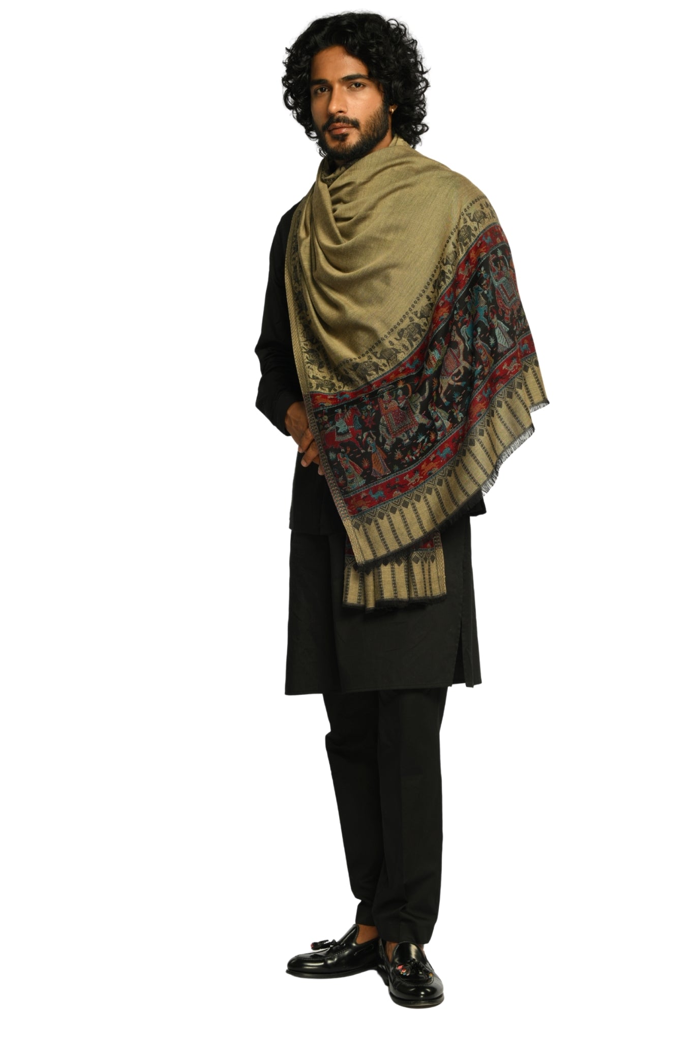 Taroob Darbar Kaani Border Silk Stole