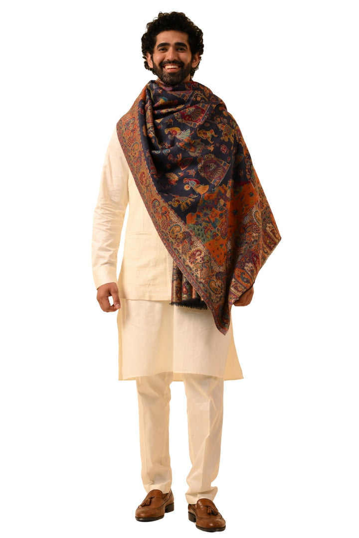 Taroob Mughal Darbar Reversible Resham Shawl
