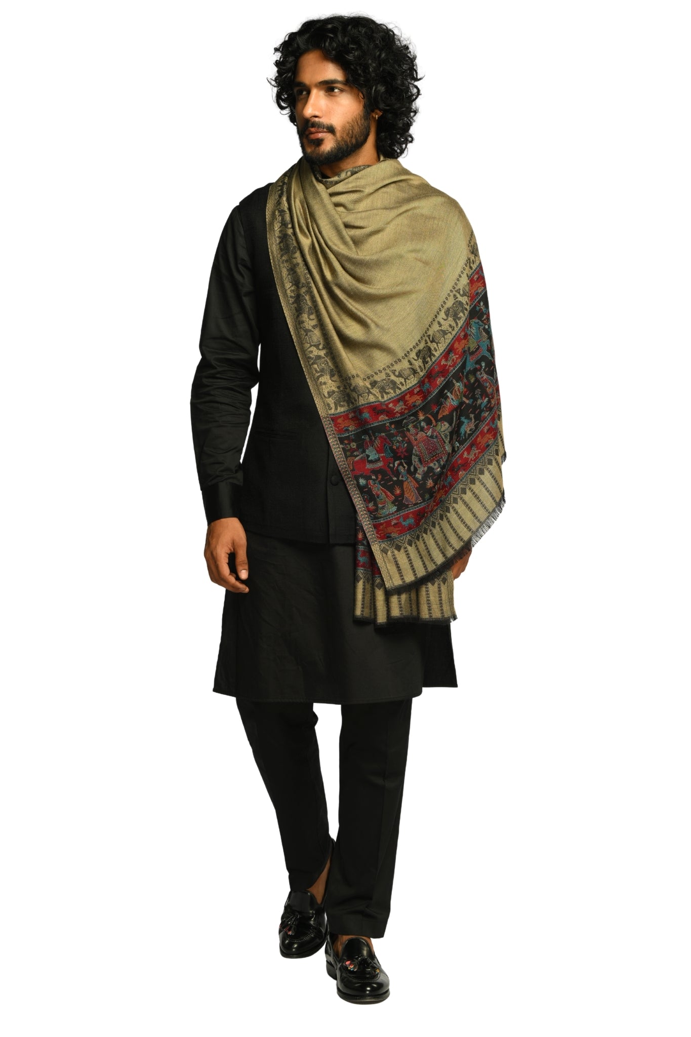 Taroob Darbar Kaani Border Silk Stole