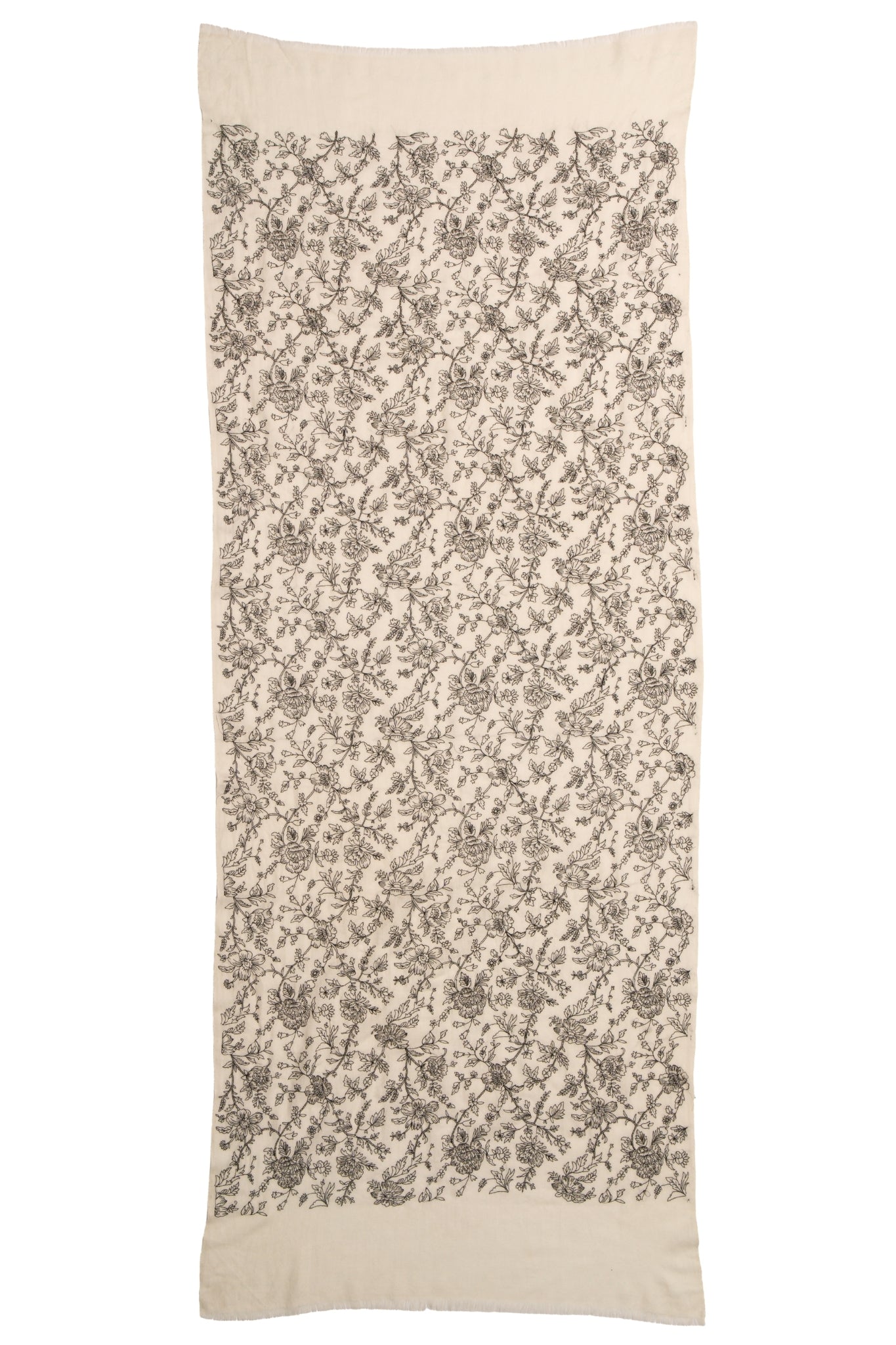 Taroob Hand Embellished Sketched Floral Scarf