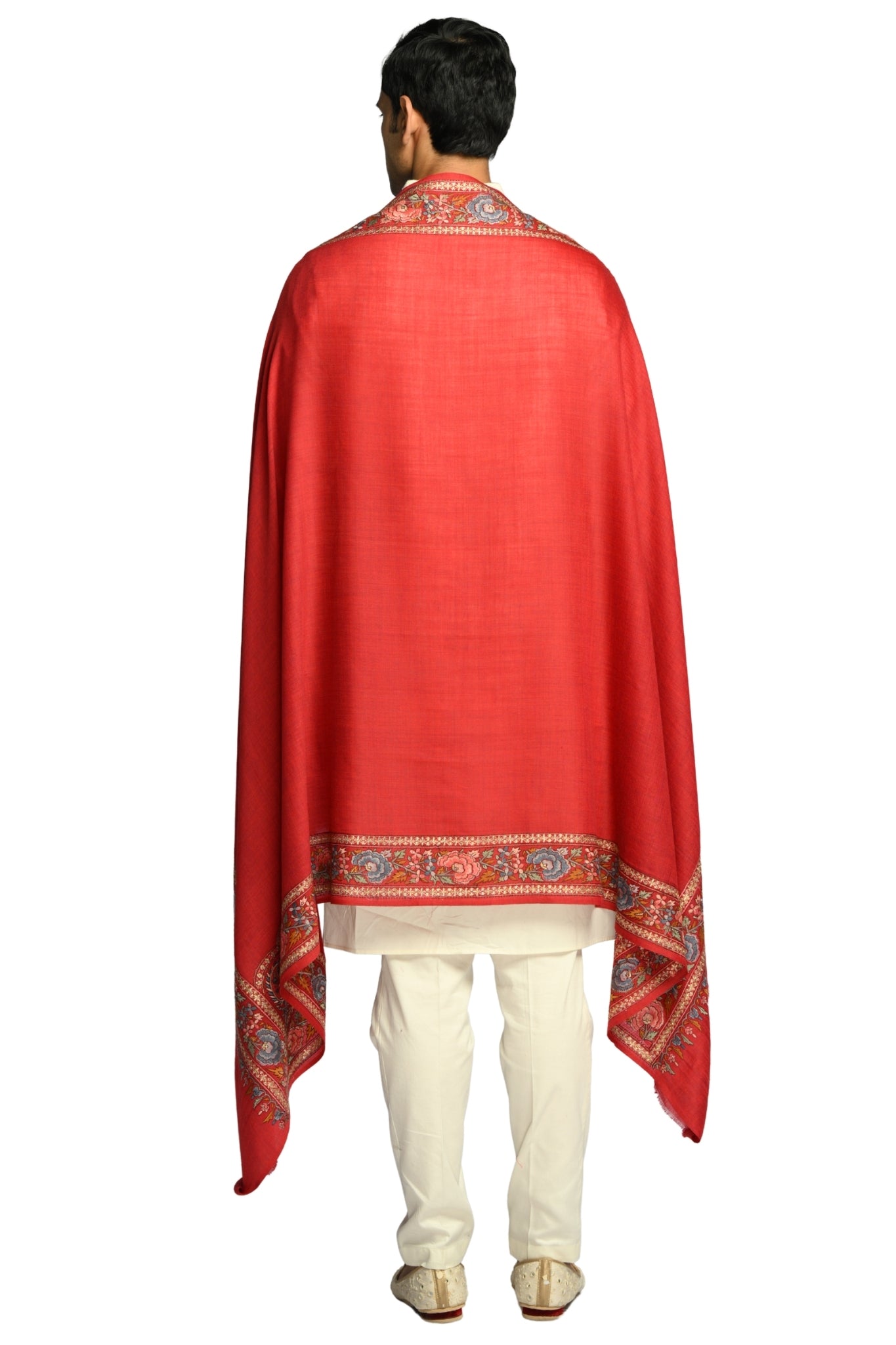 Taroob Sozni Floral Embroiderd Border Shawl