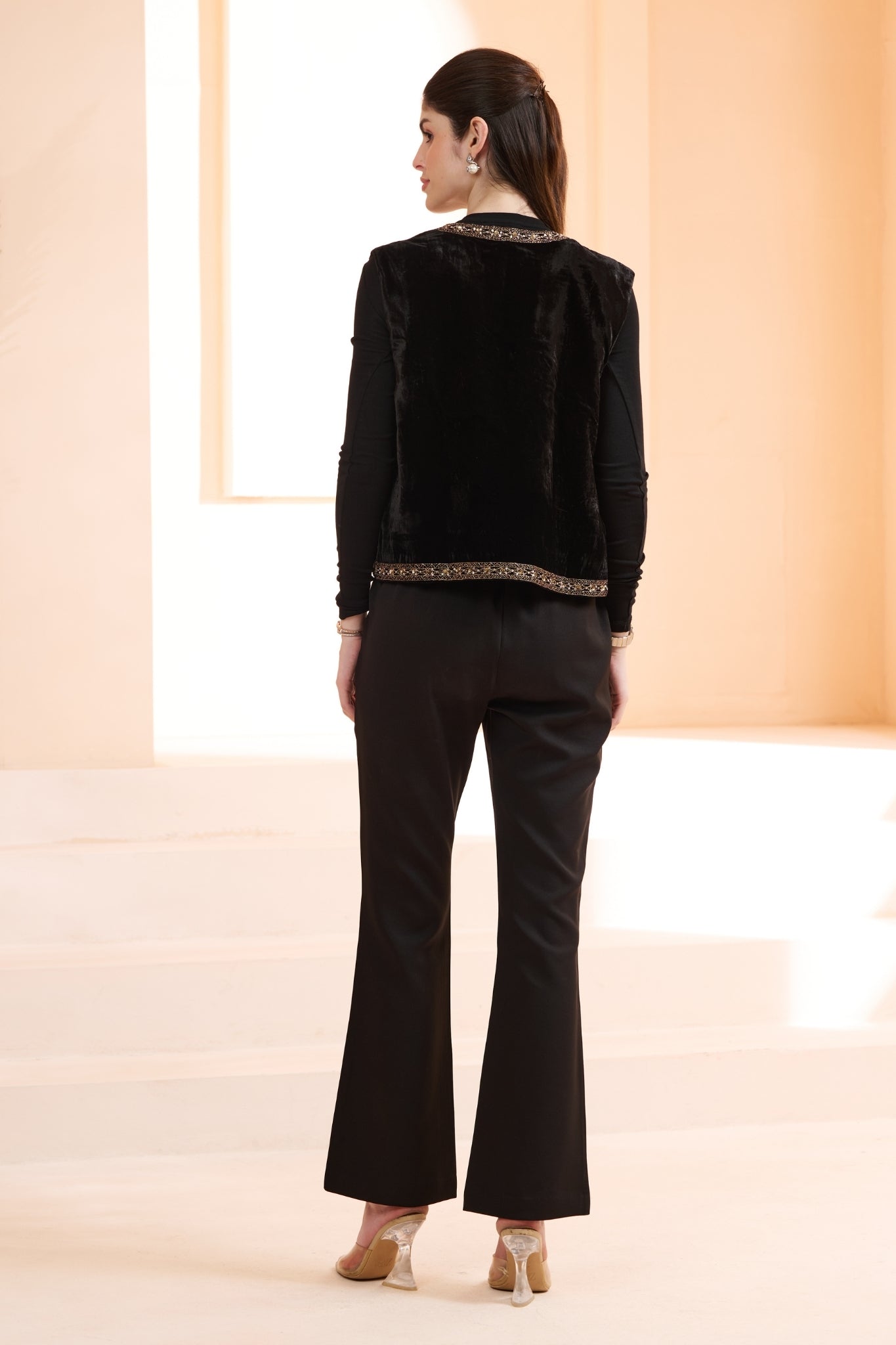 Taroob Zardozi Velvet Embellished Vest