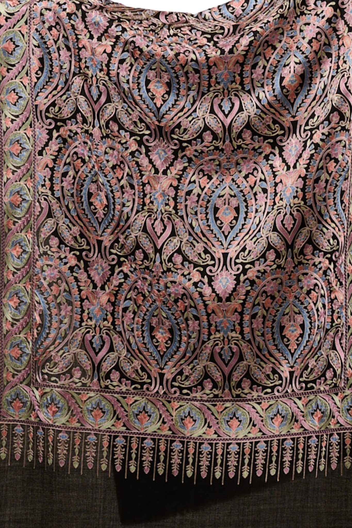 Taroob Embroidered Aari Fine Wool Stole