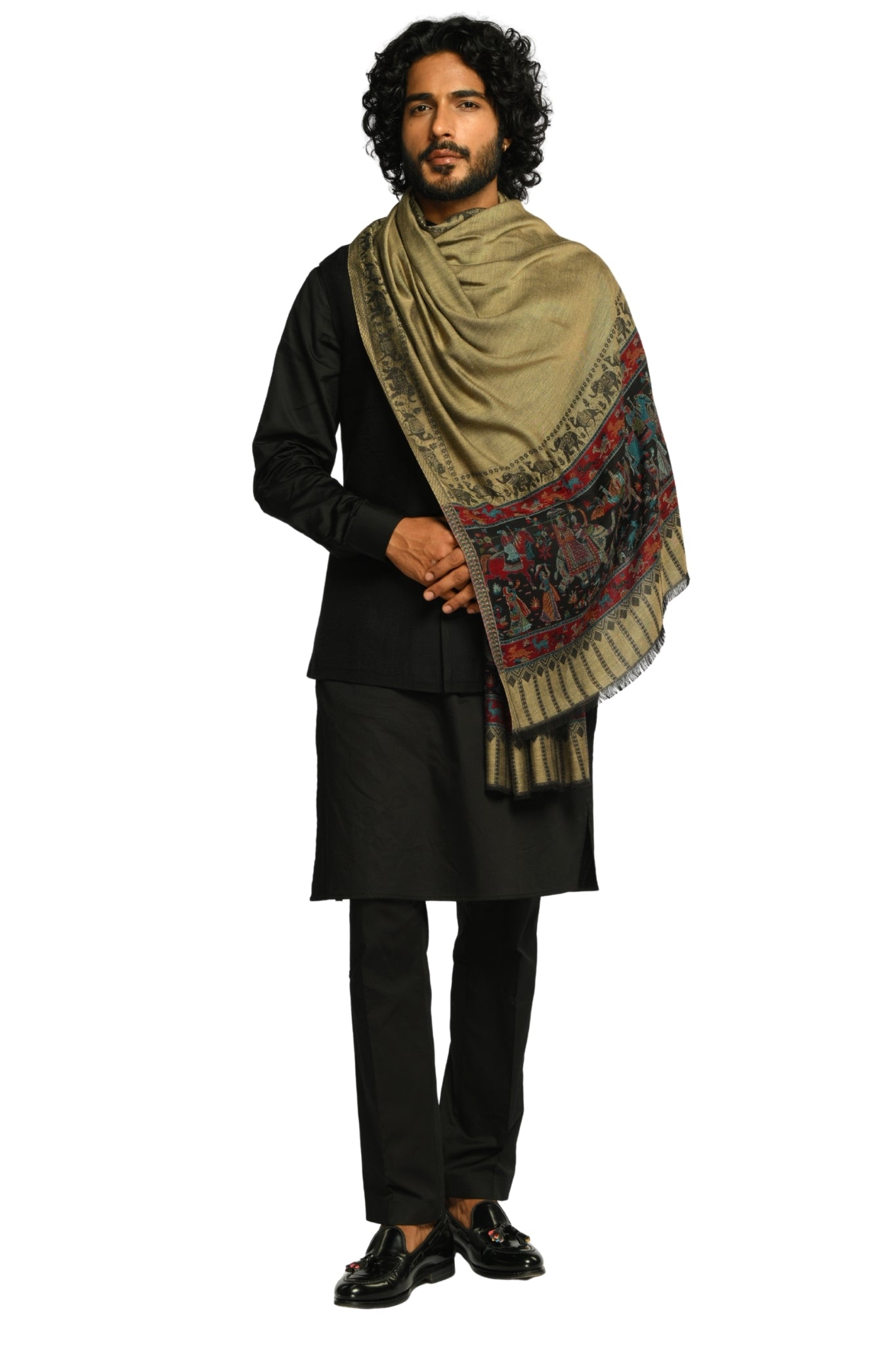 Taroob Darbar Kaani Border Silk Stole