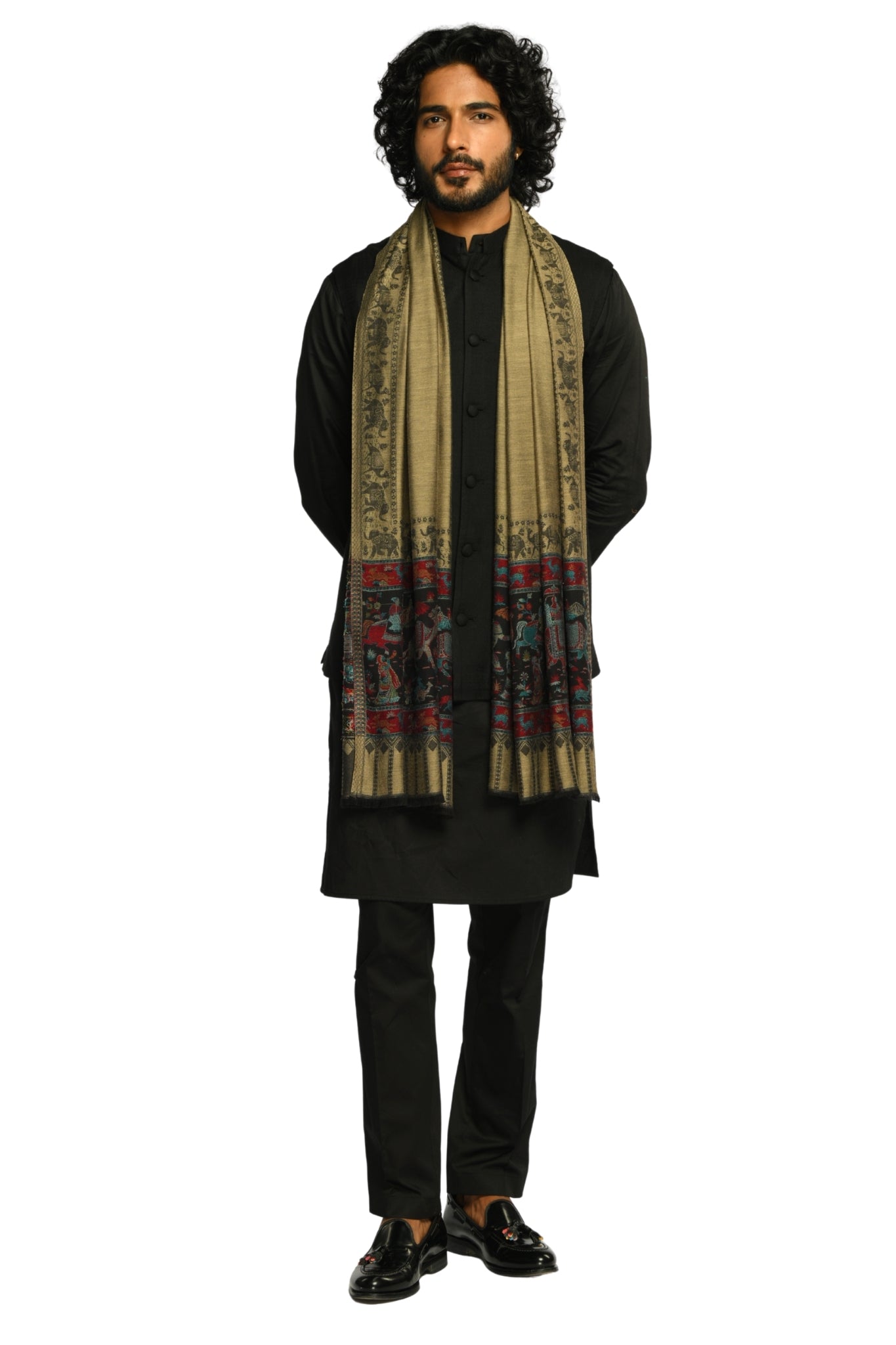 Taroob Darbar Kaani Border Silk Stole