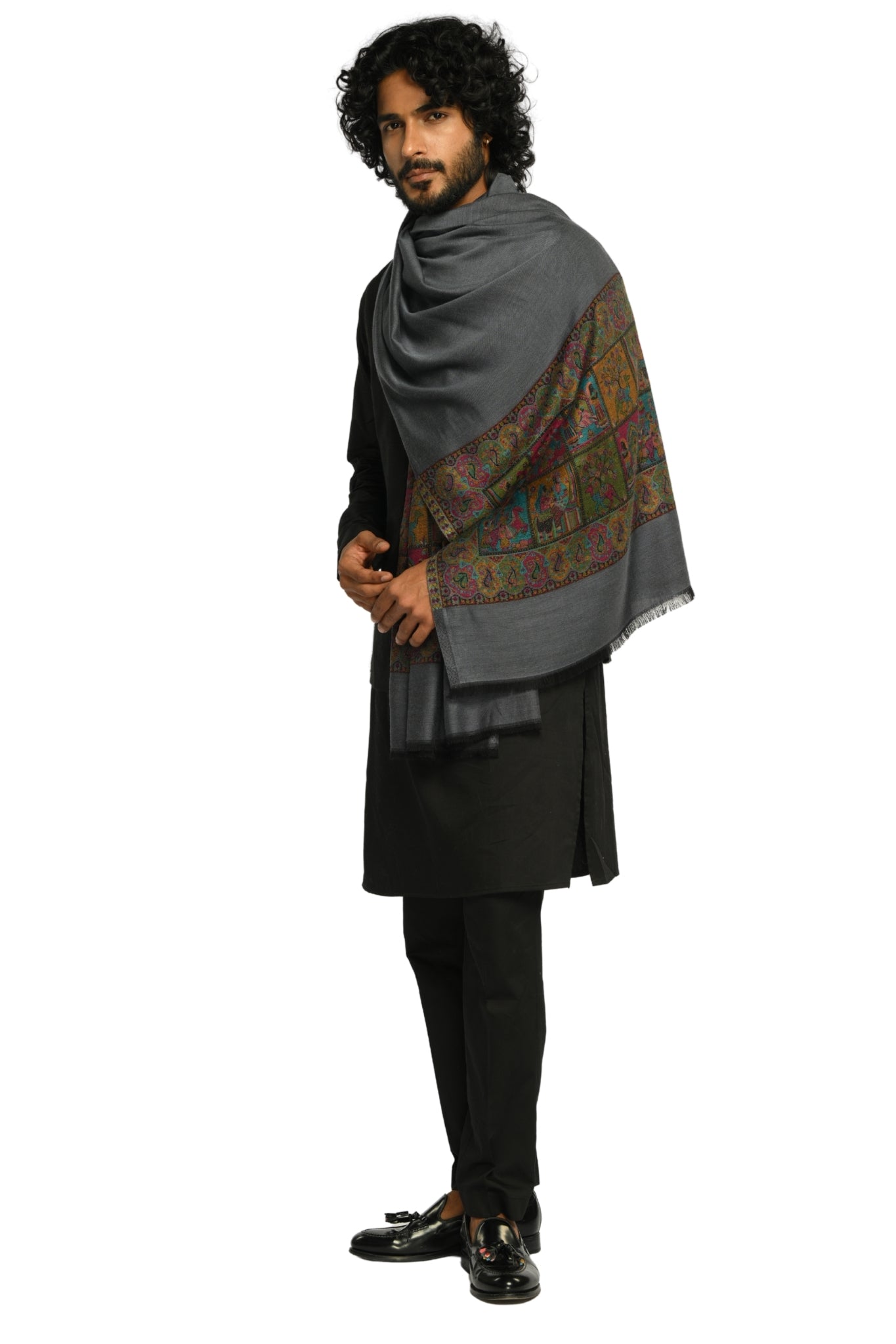 Taroob Darbar Kaani Border Silk Stole