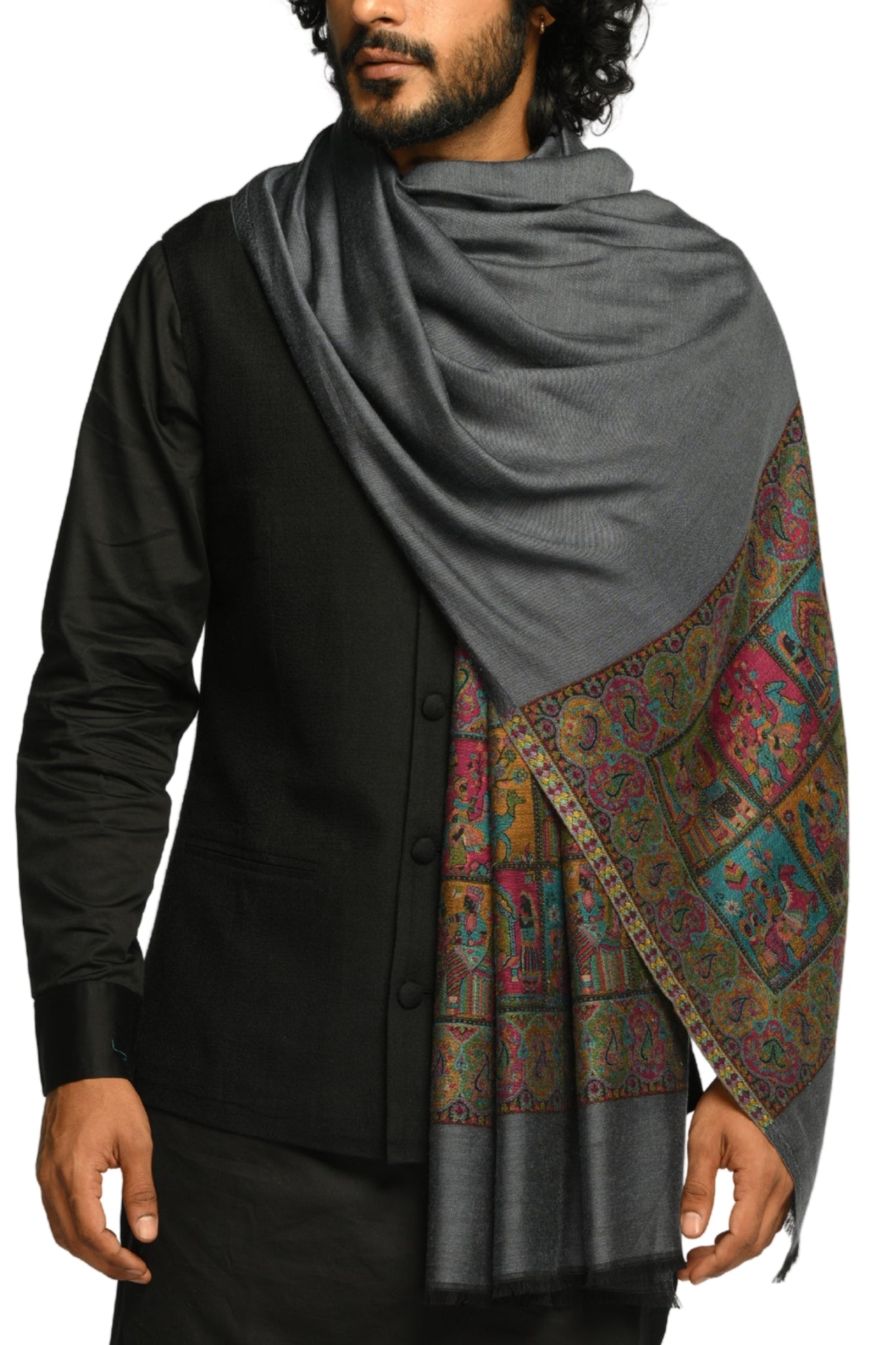 Taroob Darbar Kaani Border Silk Stole