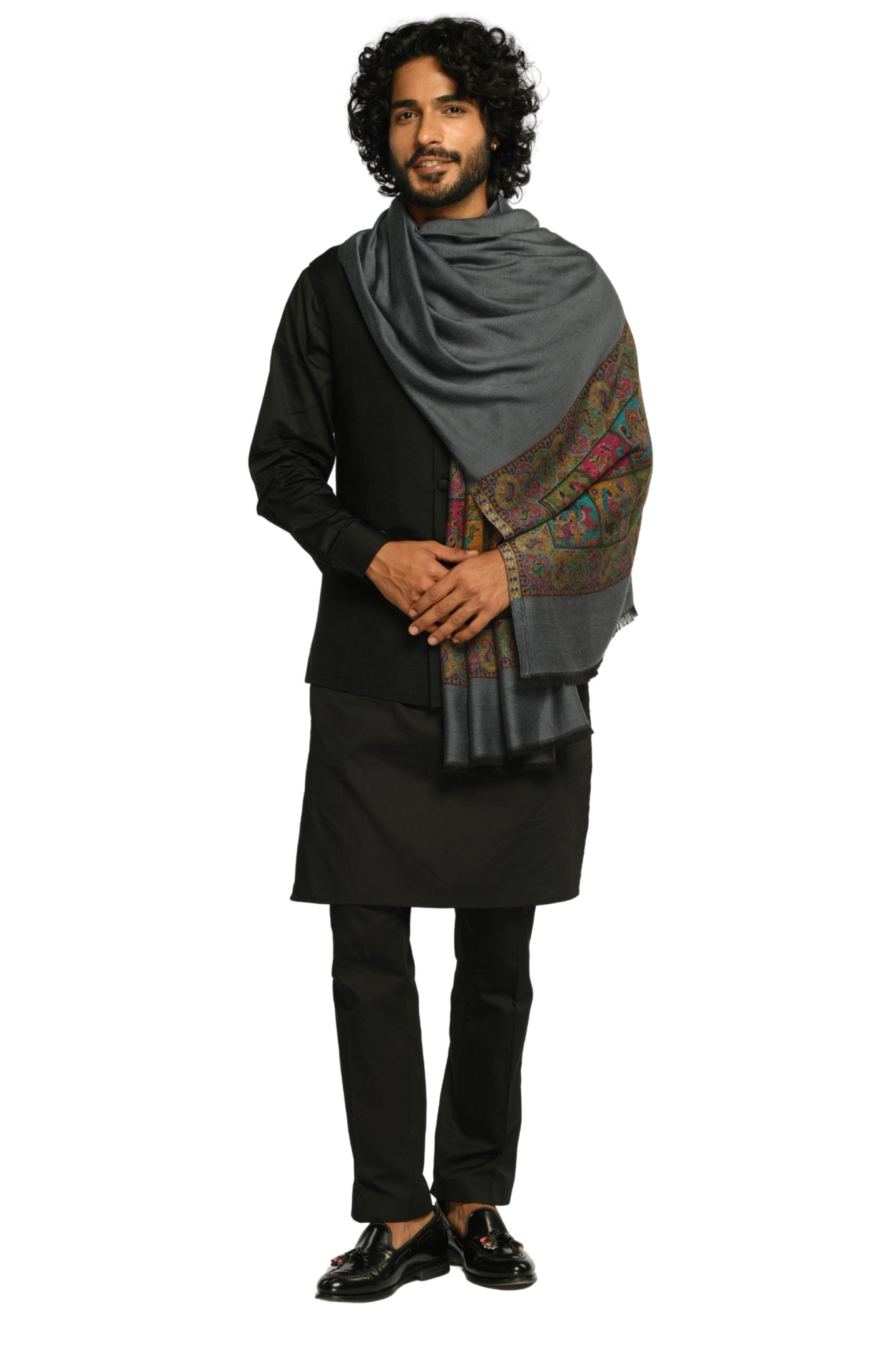 Taroob Darbar Kaani Border Silk Stole