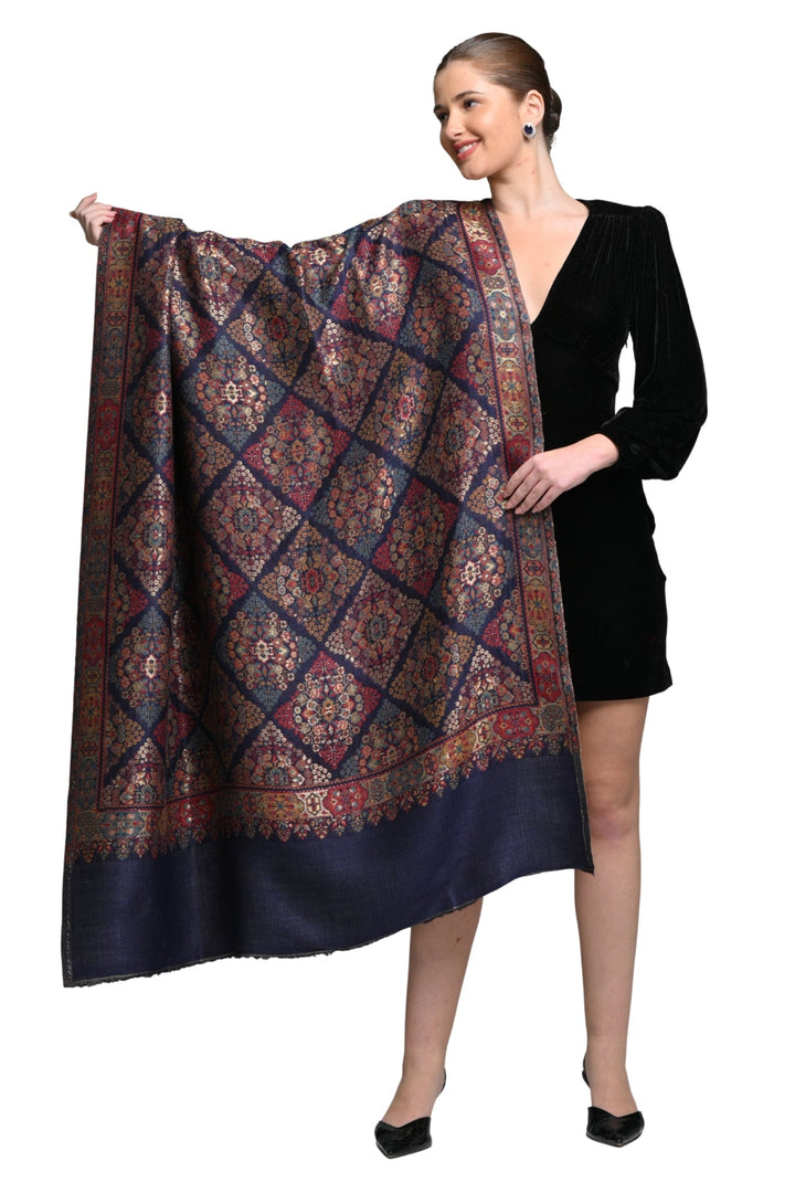 Taroob Royal Kashmiri Resham Reversible Shawl
