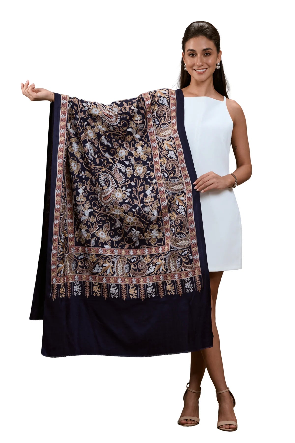 Taroob Gift Set of Embroidered Wool Silk Stole for Him or Her ( Unisex Stole )