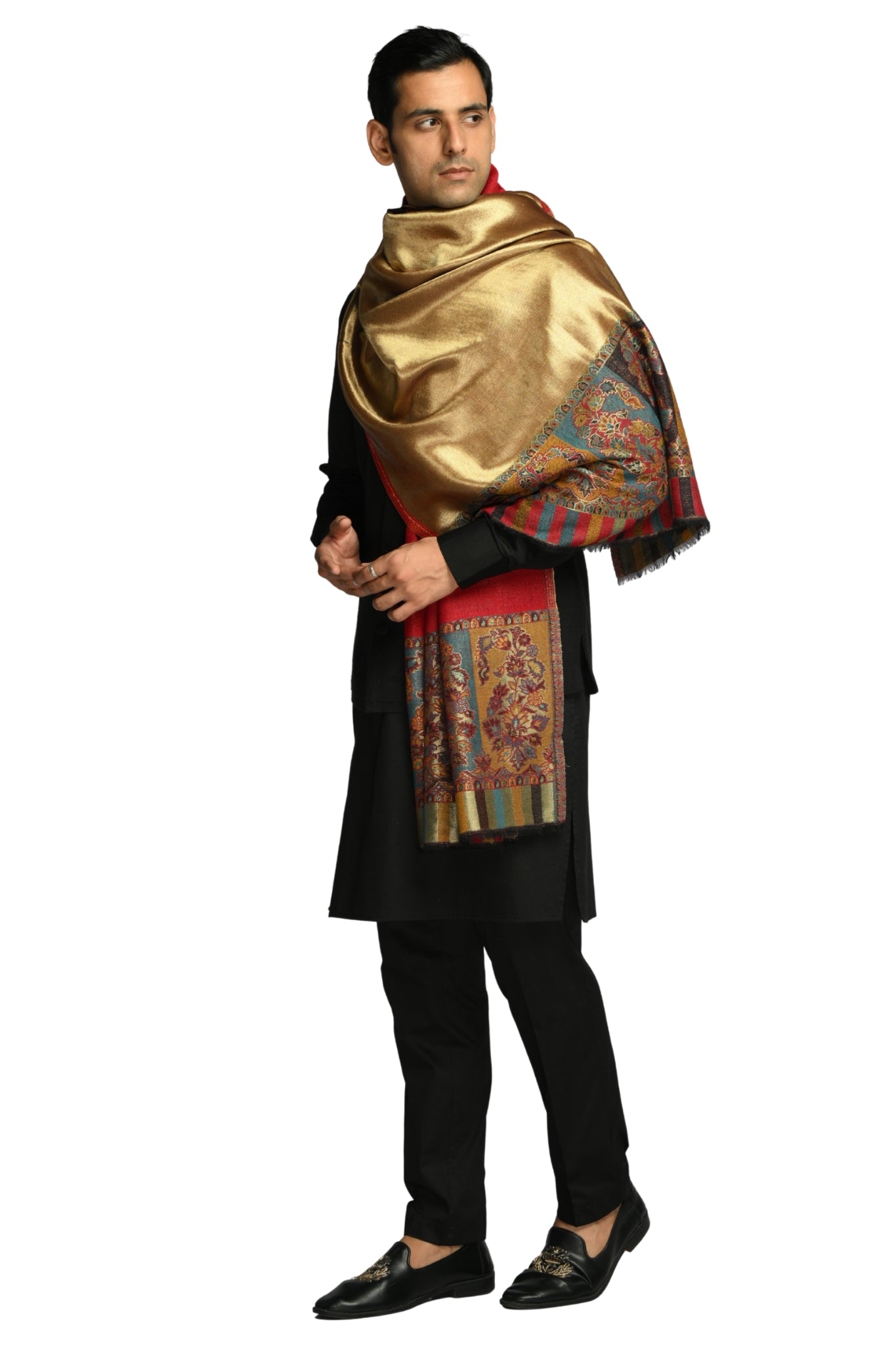 Taroob Border Kashmiri Resham Stole