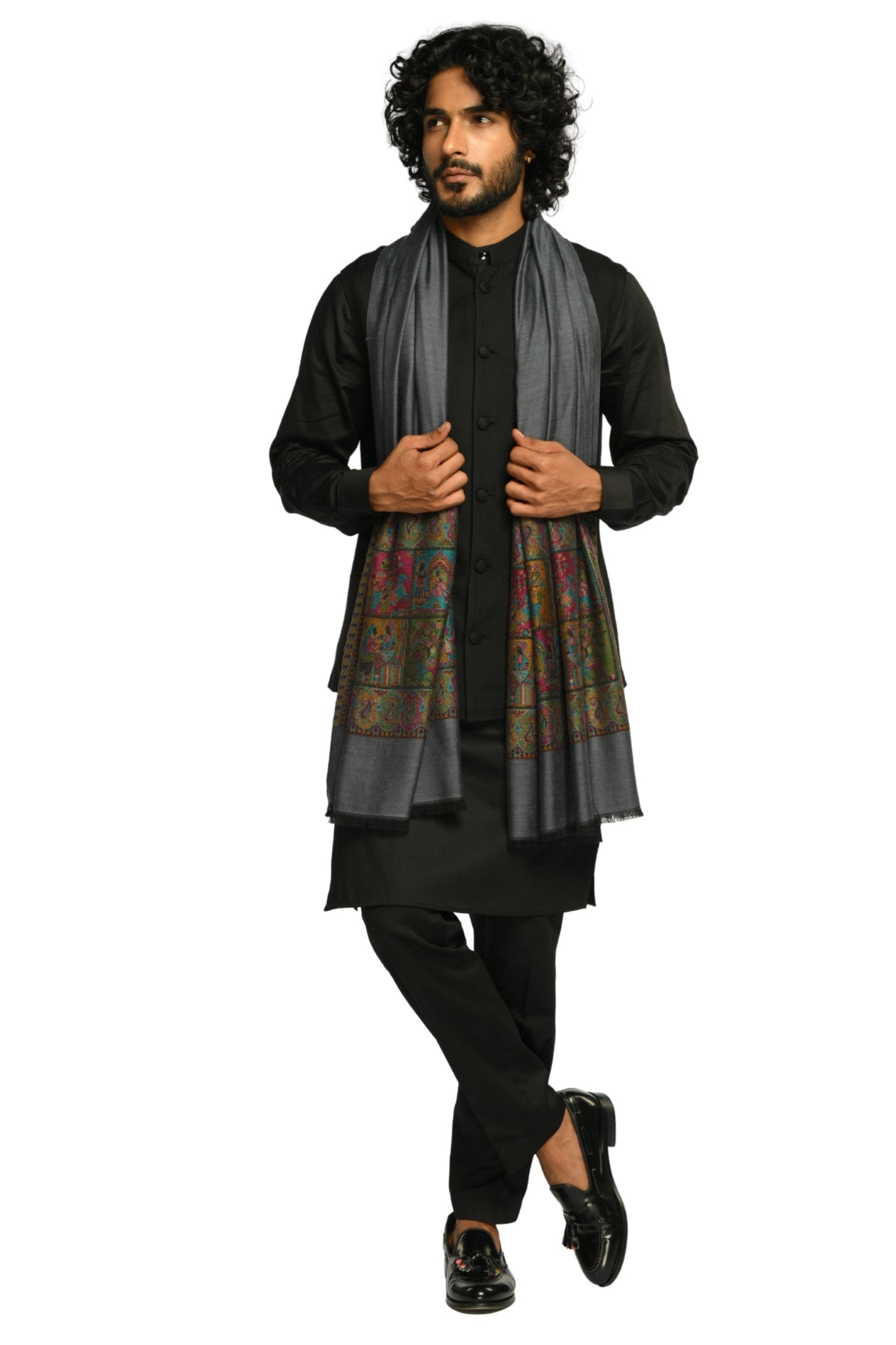 Taroob Darbar Kaani Border Silk Stole