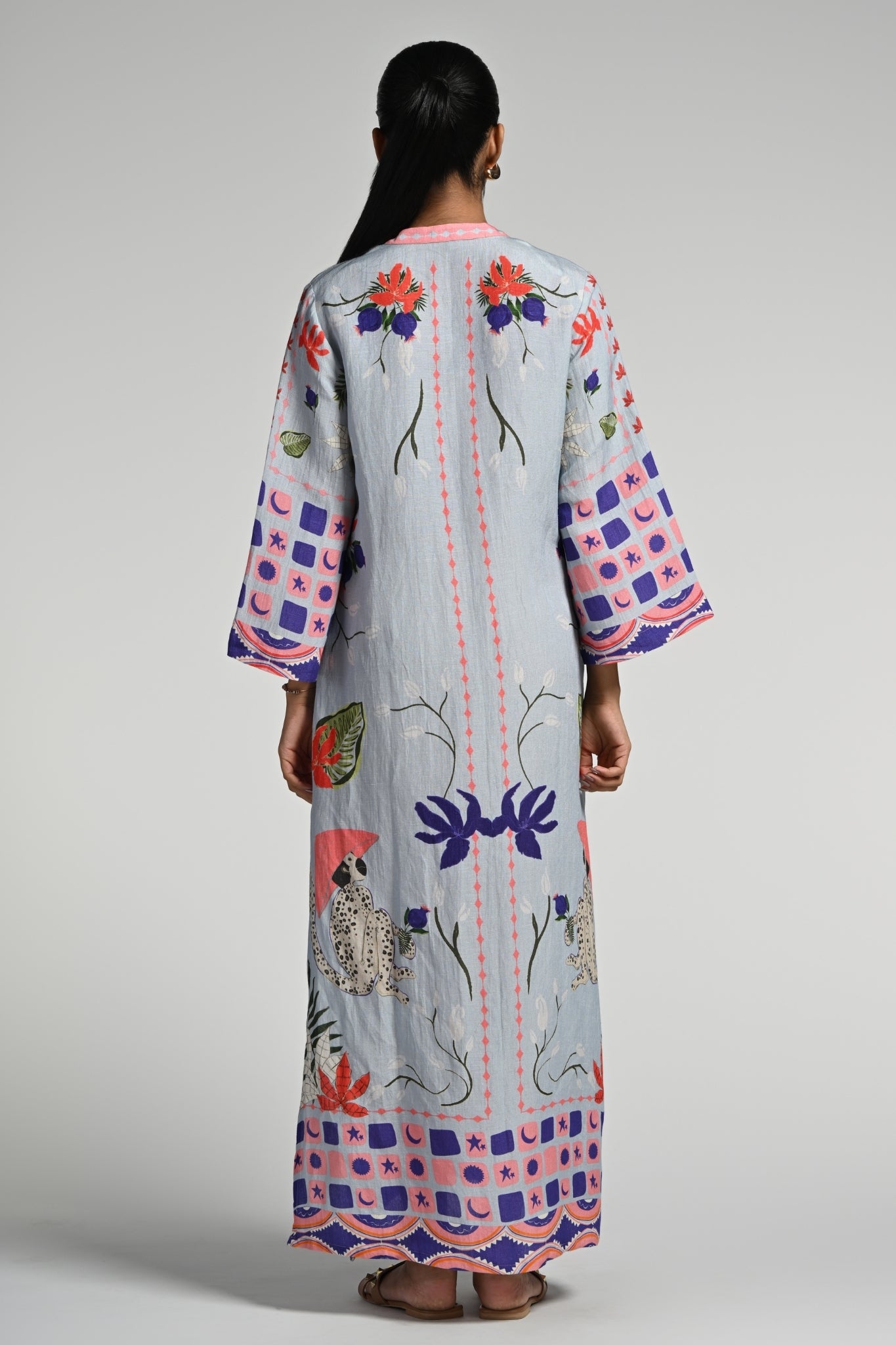 Taroob Monkey Pop Linen Maxi Dress