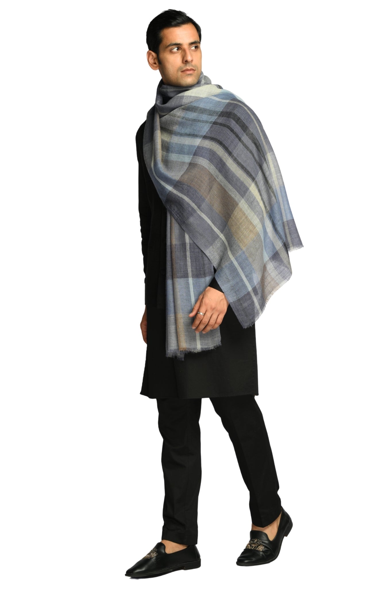 Taroob Softline Plaid  Merino Wool Scarf