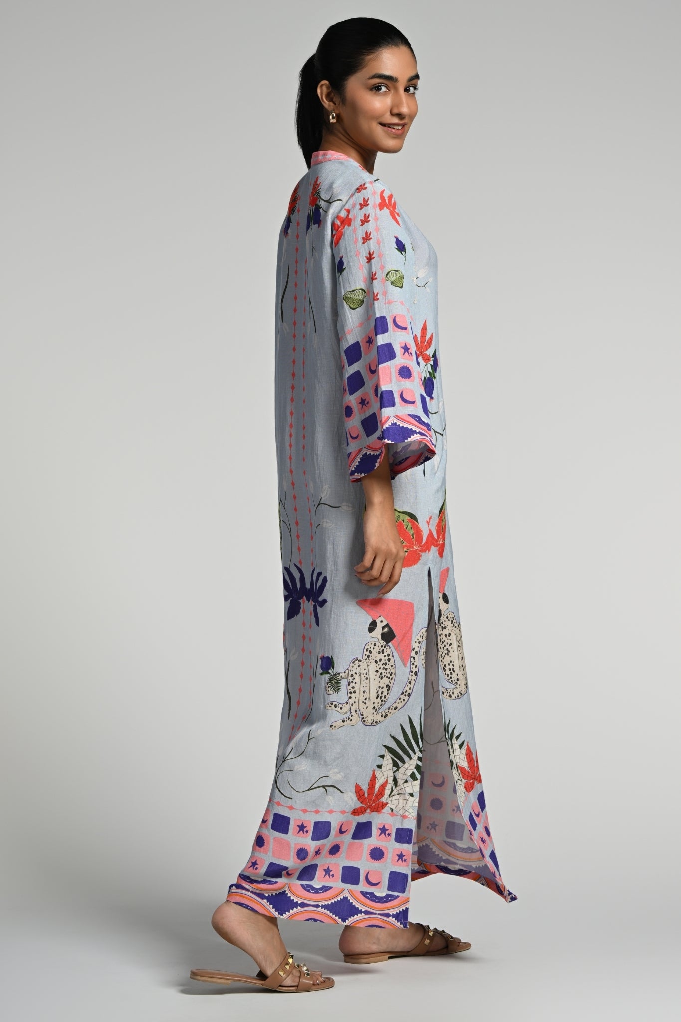 Taroob Monkey Pop Linen Maxi Dress