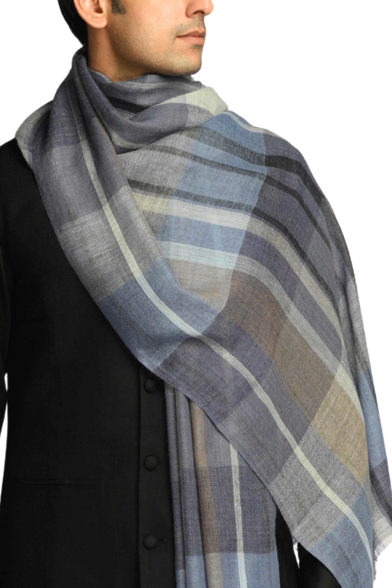Taroob Softline Plaid  Merino Wool Scarf