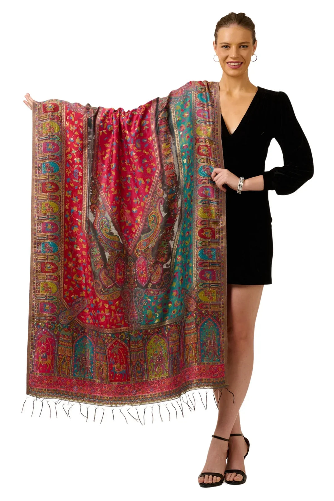 Taroob Gift Set of Baraat Silk Kani Dupatta for Her