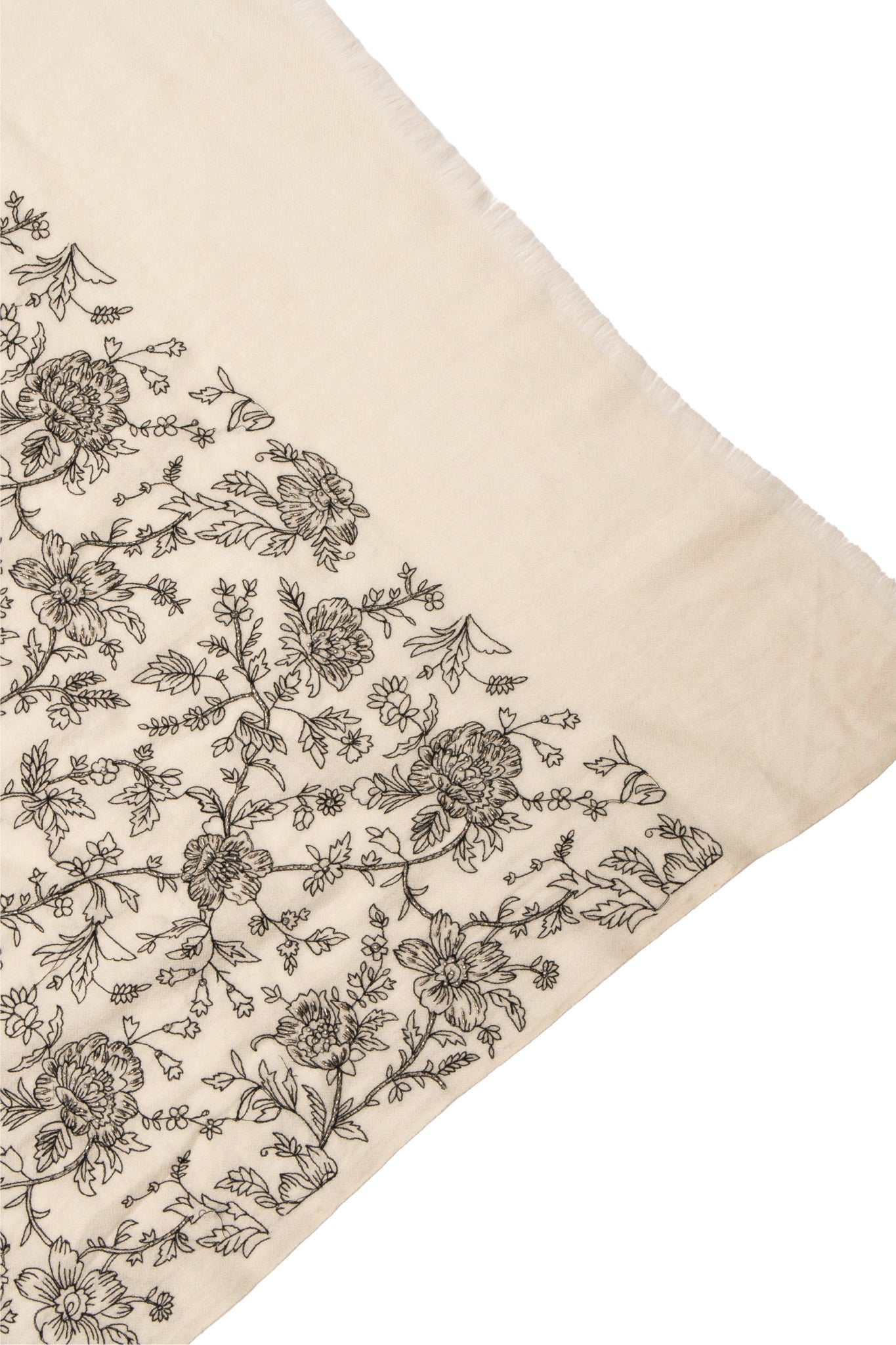 Taroob Hand Embellished Sketched Floral Scarf