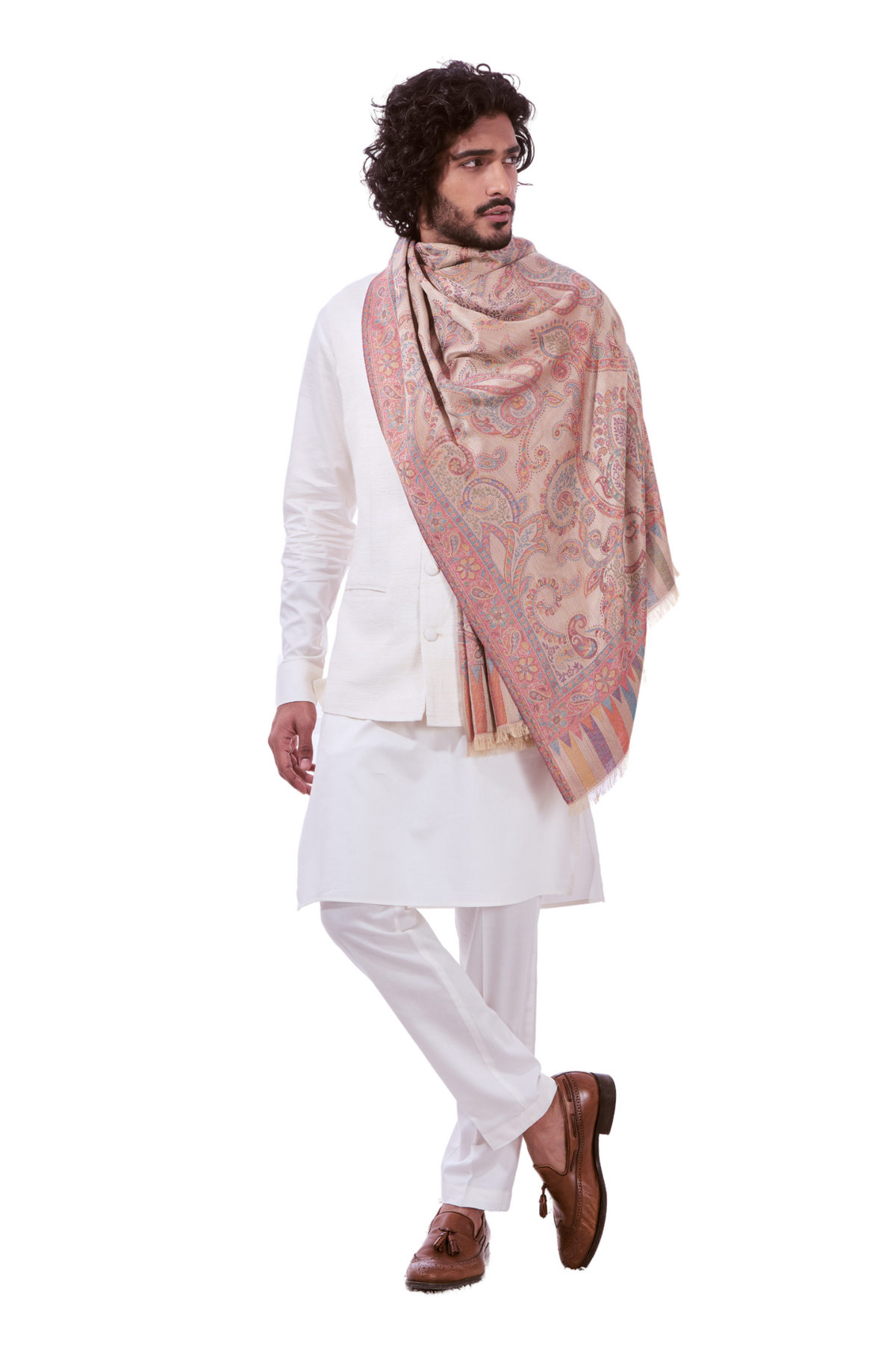 Taroob Gift Set of Paisley Silk Jamawar Stole or Him or Her ( Unisex Stole )