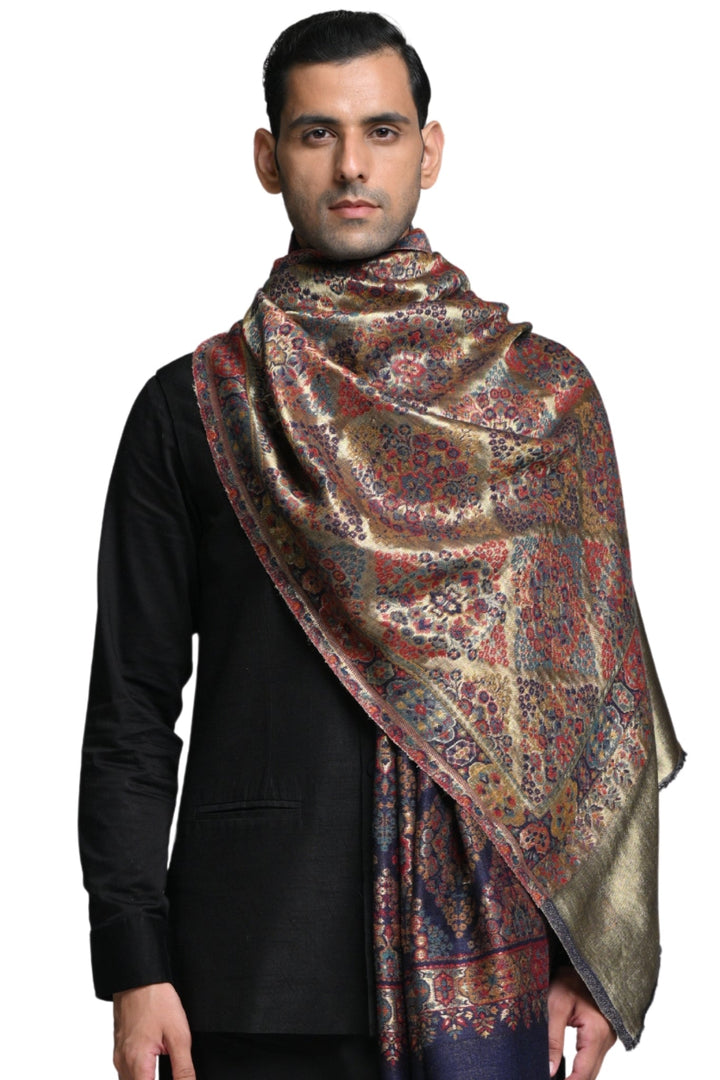 Taroob Royal Kashmiri Resham Reversible Shawl