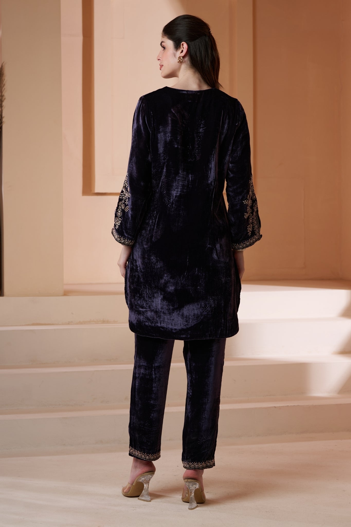 Taroob Hand Embellished Velvet Co-ord Set