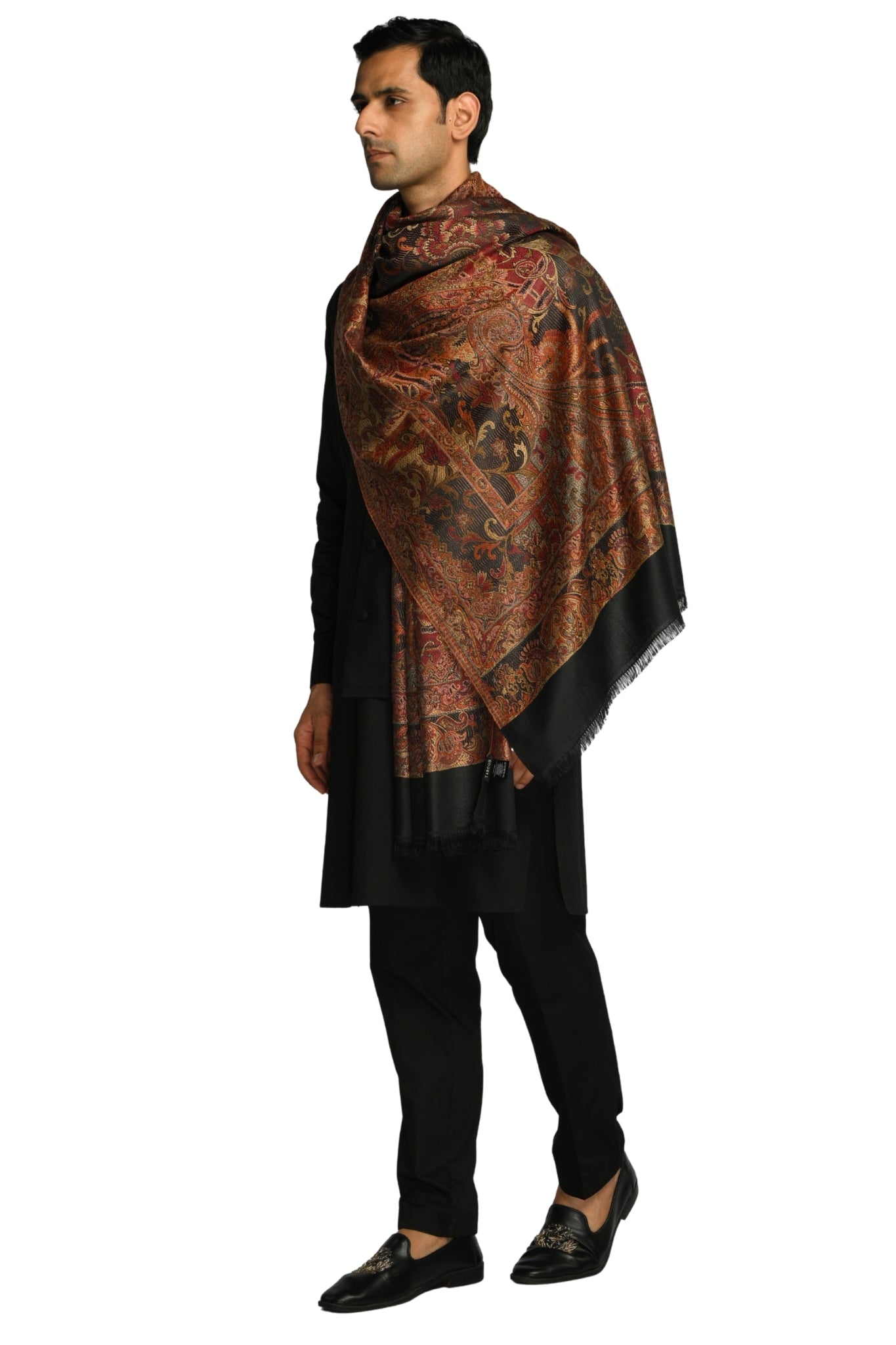 Taroob Faux Pashmina Antique Jamawar Stole