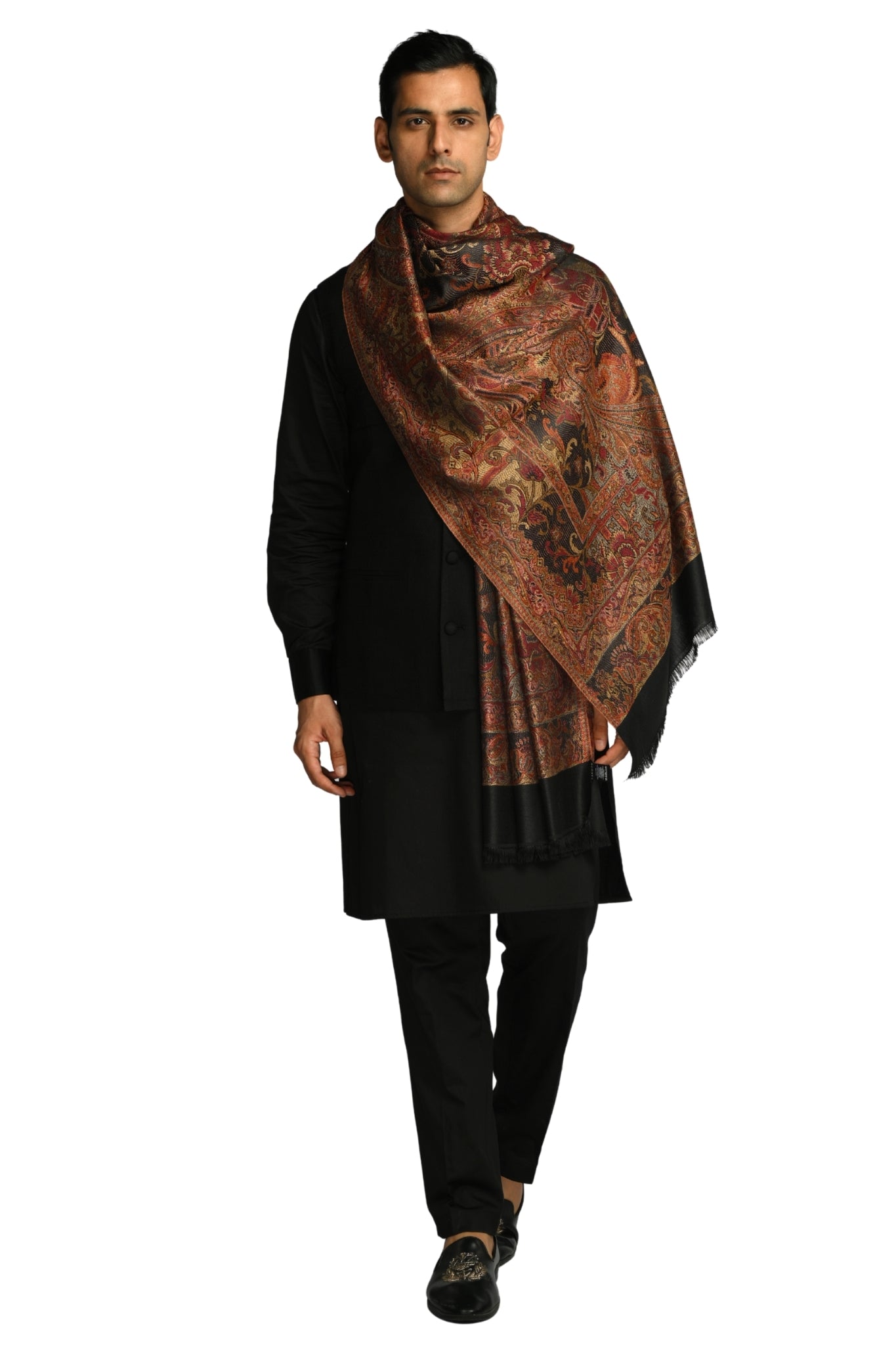 Taroob Faux Pashmina Antique Jamawar Stole