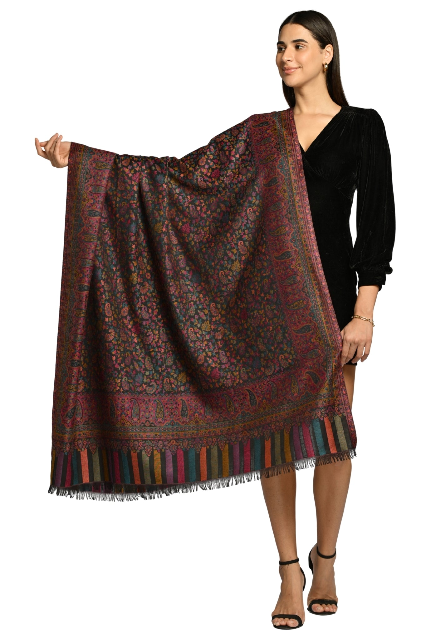 Taroob Faux Pashmina Antique Kaani Shawl