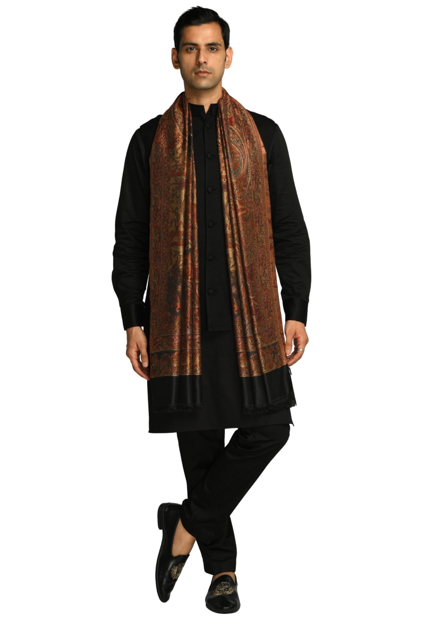 Taroob Faux Pashmina Antique Jamawar Stole