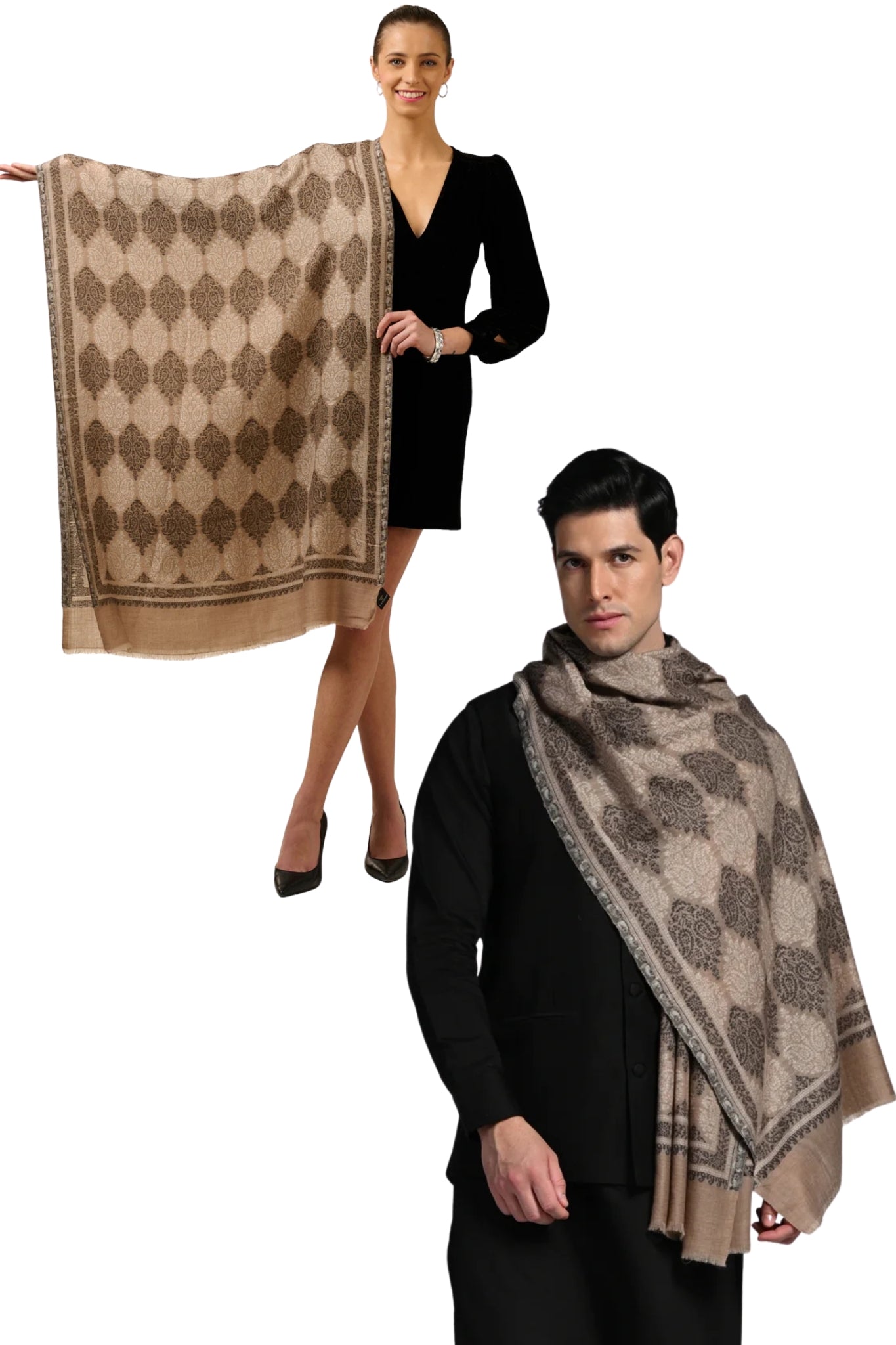 Taroob Gift Set of Fine Wool Kaani Stole for Him or Her ( Unisex Stole )