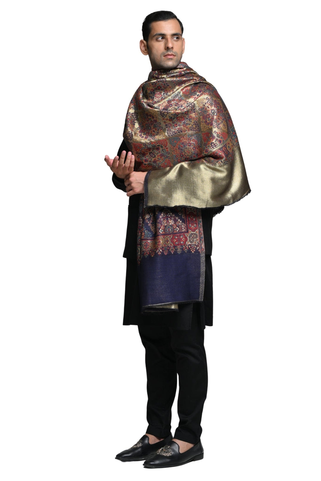 Taroob Royal Kashmiri Resham Reversible Shawl