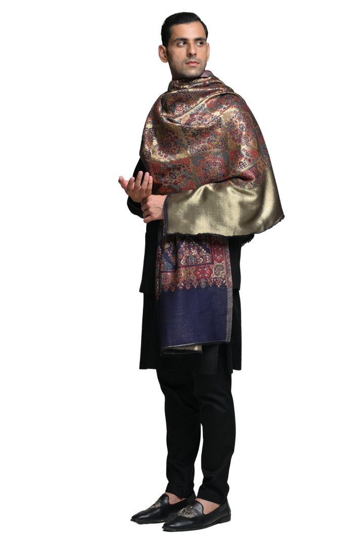 Taroob Royal Kashmiri Resham Reversible Shawl
