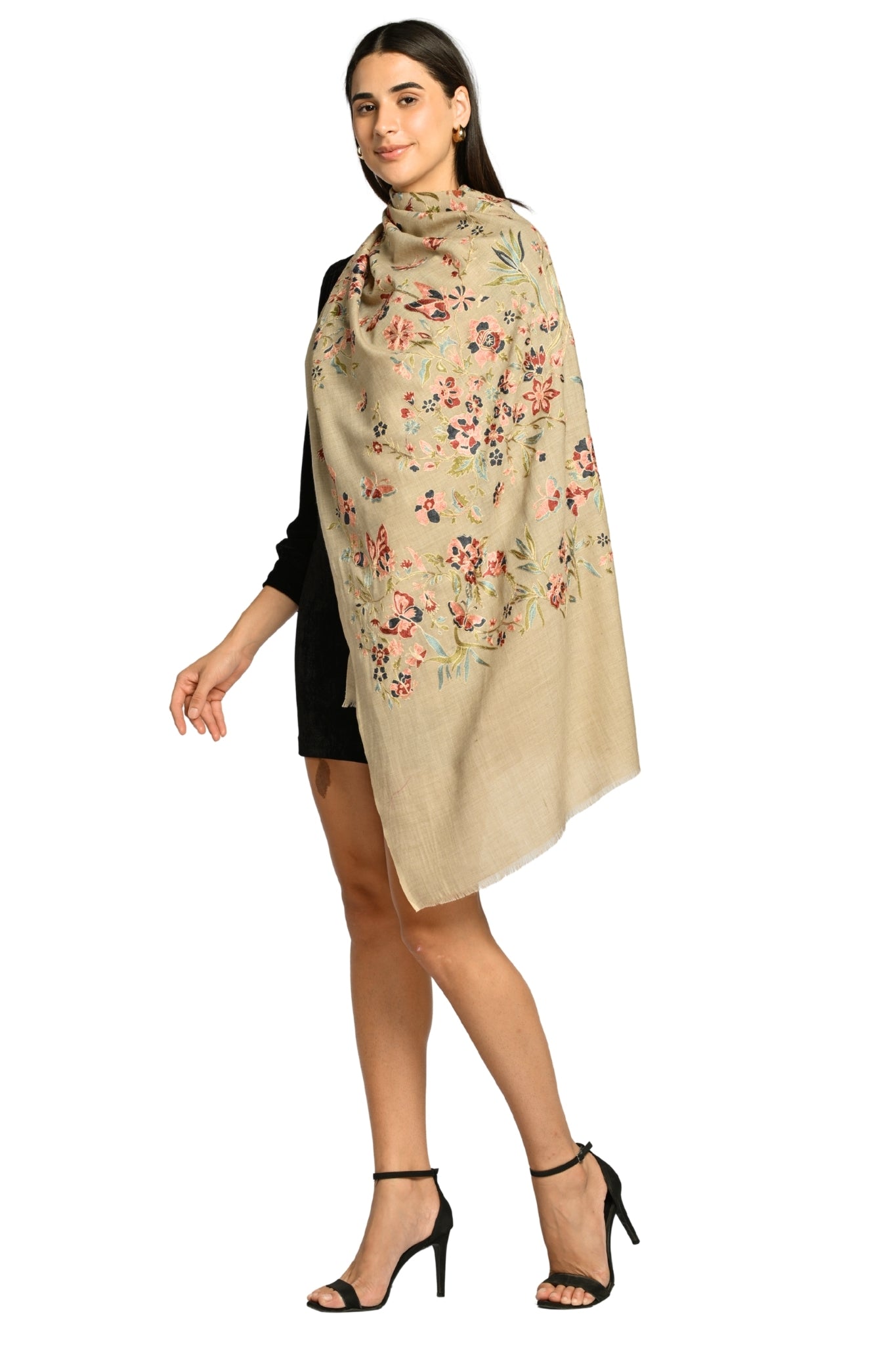 Taroob Butterfly Bloom Embroidered Stole