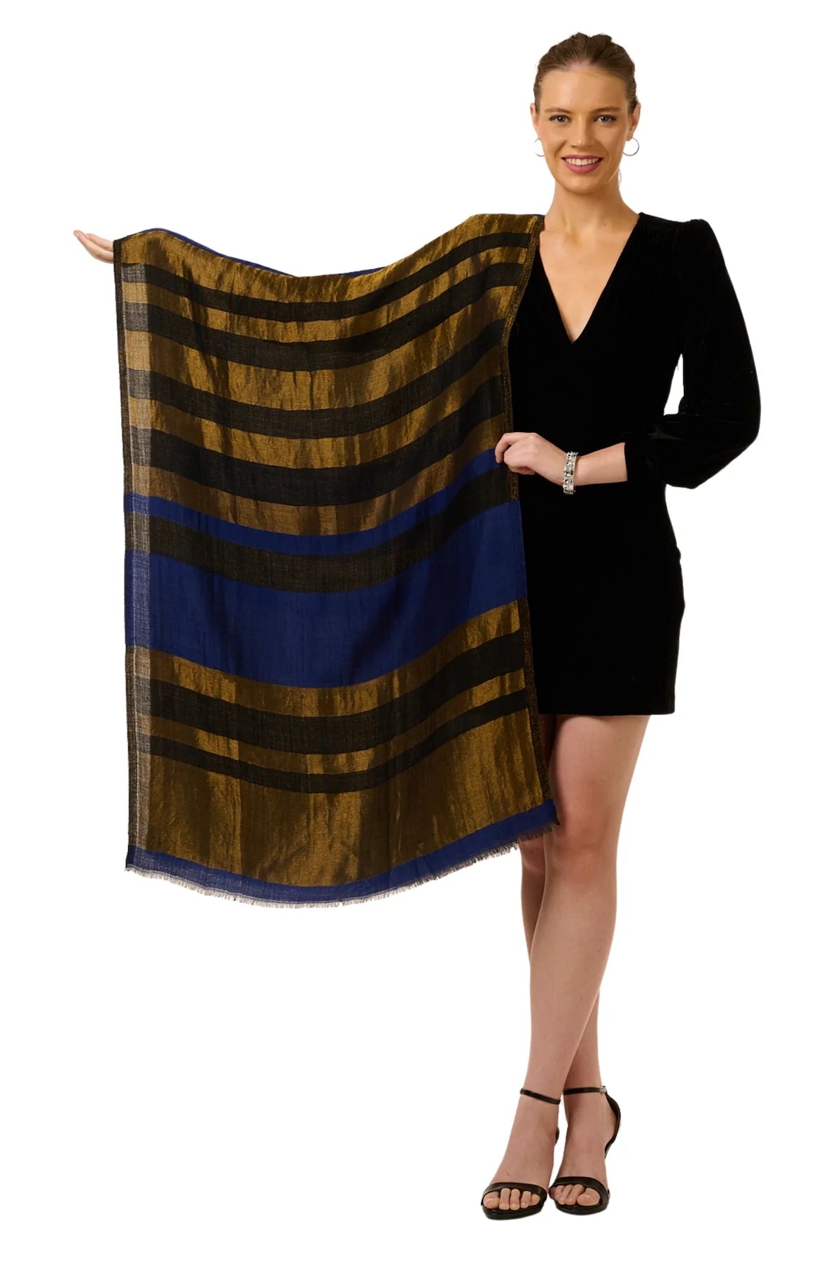 Taroob Gift Set of Unisex Regal Wool Zari Stole for Him or Her