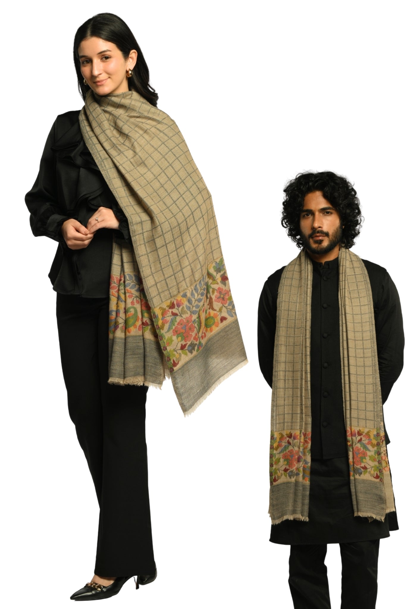 Taroob Gift Set of Fine Wool Kaani Stole for Him or Her ( Unisex Stole )